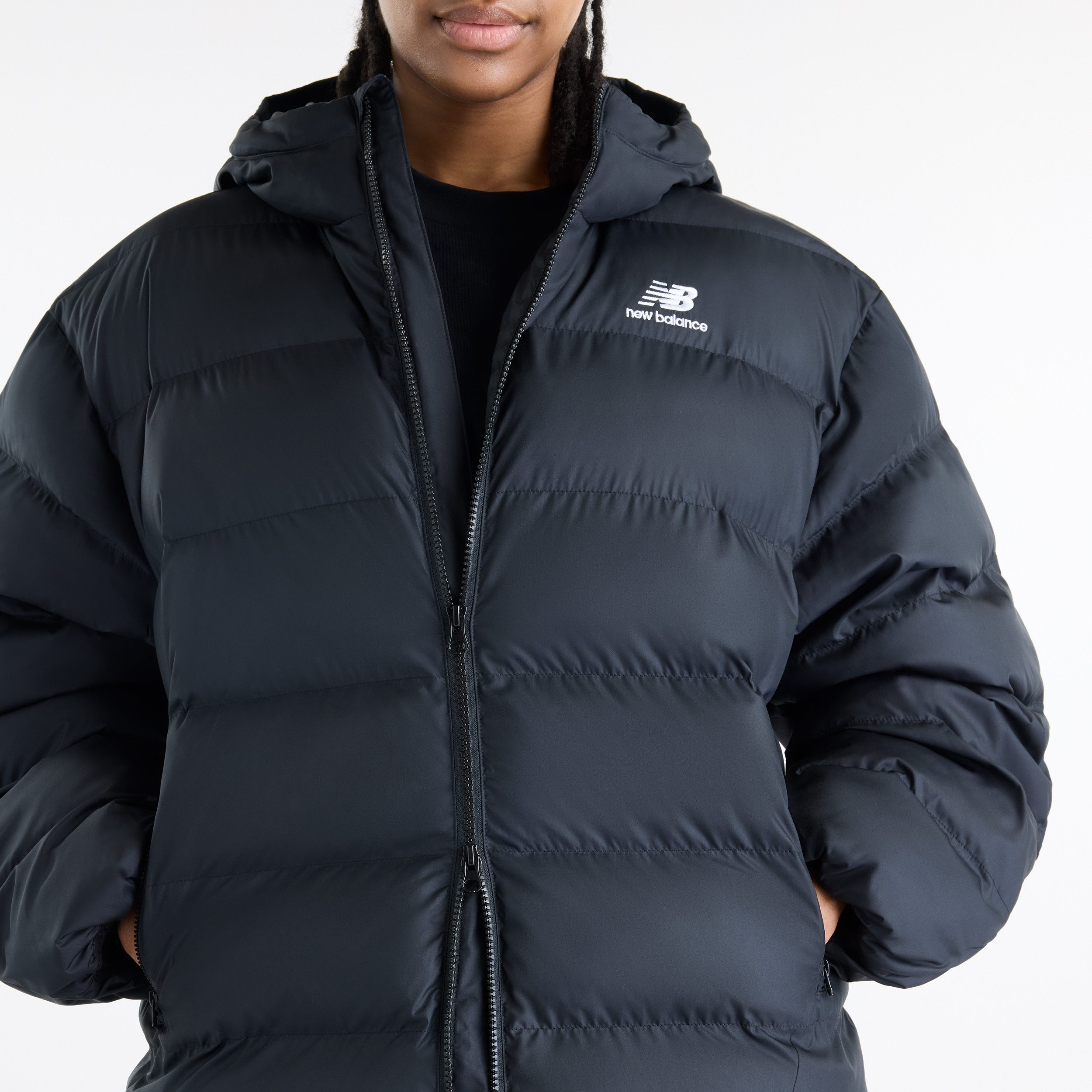 New Balance Steppjacke BOSTON LONG PUFFER JACKET mit markantem Steppdesign, für Sportmode und Freizeit geeignet