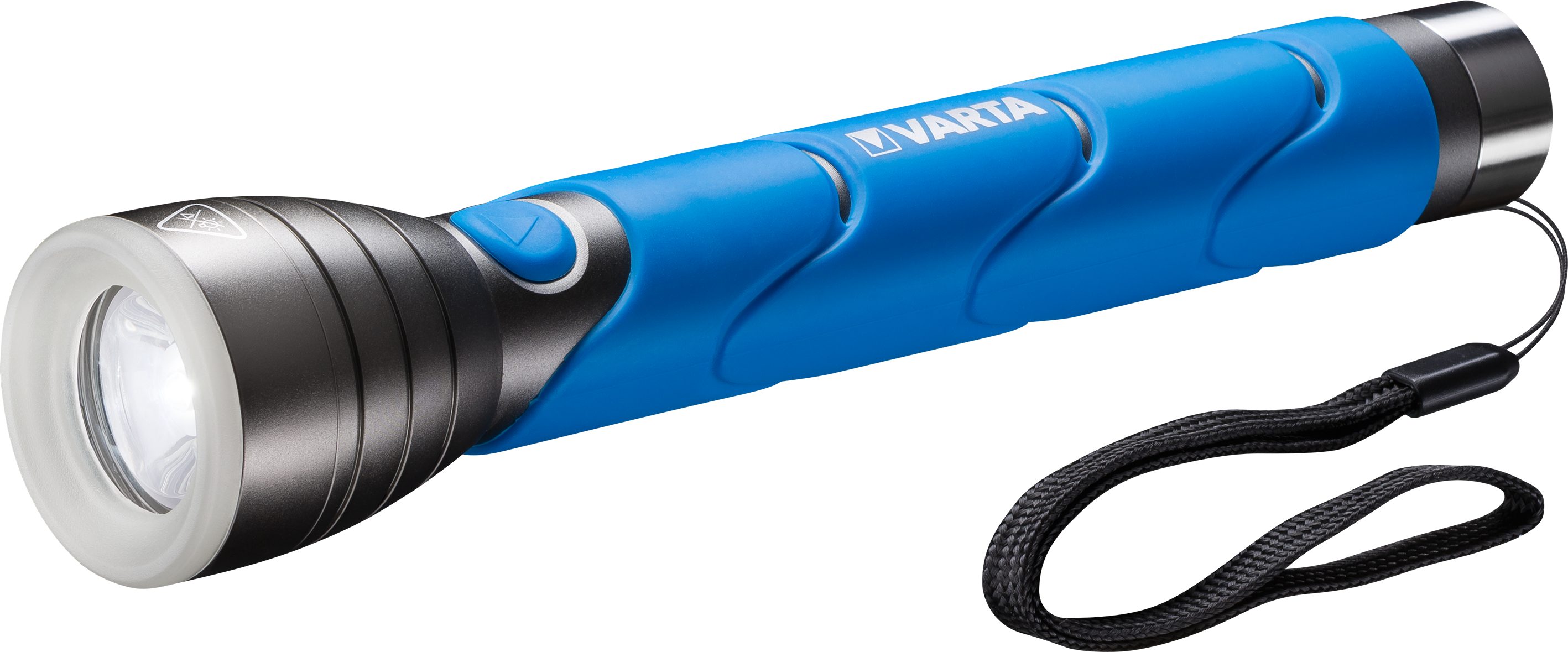 VARTA Taschenlampe Outdoor Sports F30 3c blau, Bis zu 2m falltesterprobt, IPX4 spritzwassergeschützt