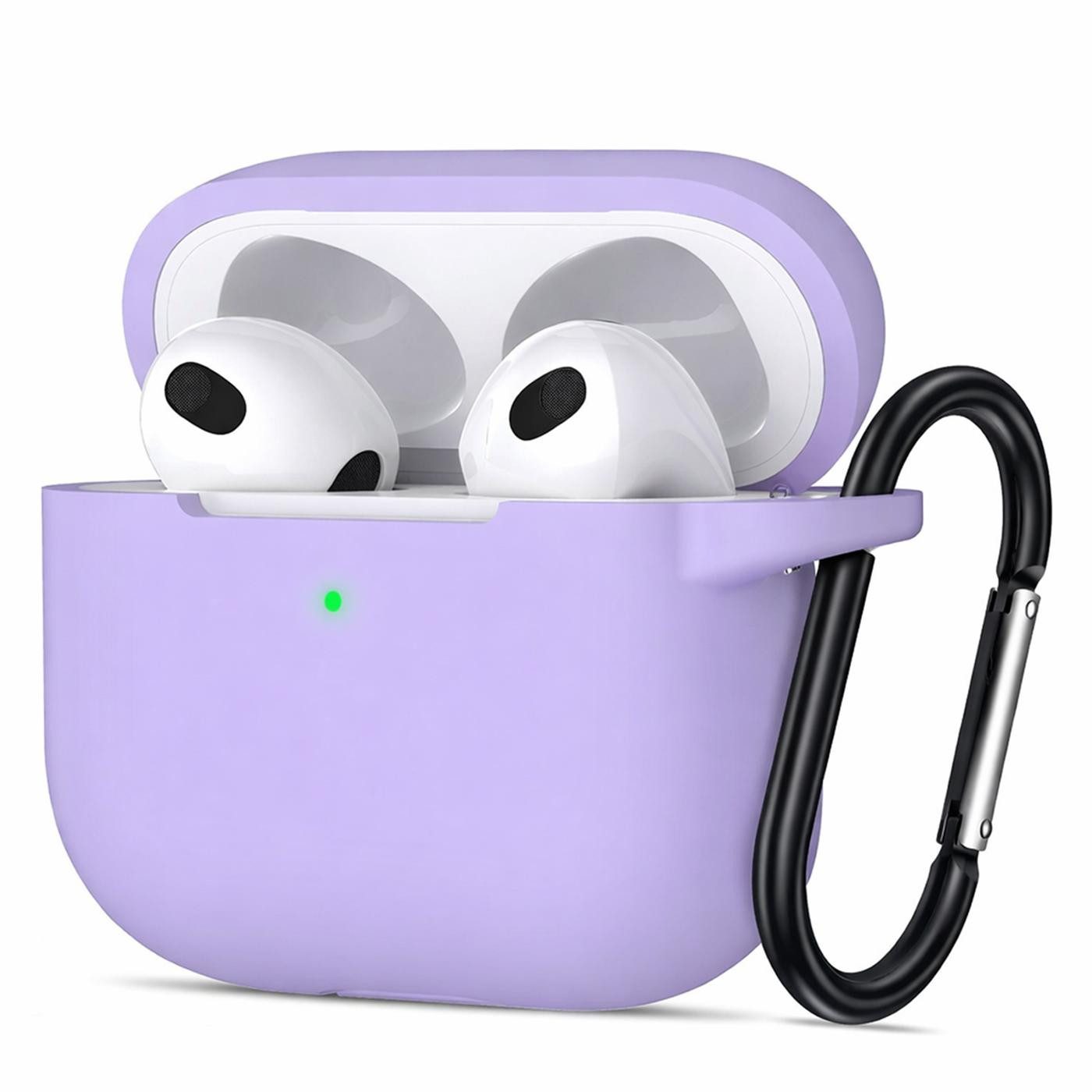 CoolGadget Kopfhörer-Schutzhülle Basic Silikon Hülle für AirPods 4 Schutzhülle mit Karabiner, Soft Touch Case, stoßfest, rutschfest, 360° Schutz, kabellos ladbar