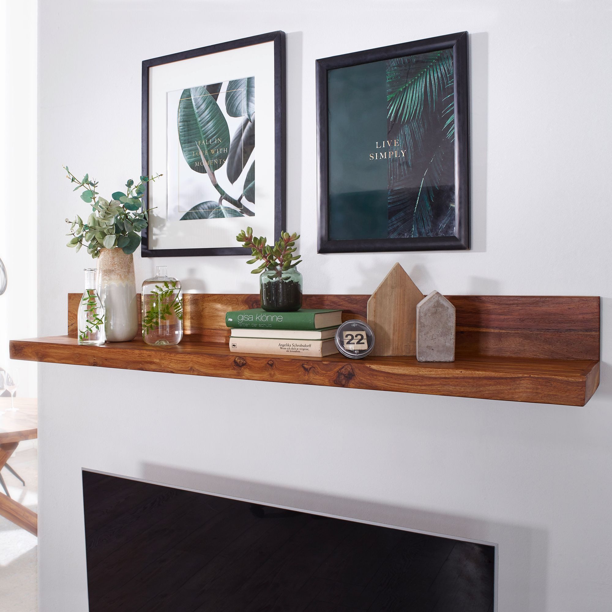 KADIMA DESIGN Wandregal Wandregal MUMBAI Massiv-Holz günstig online kaufen