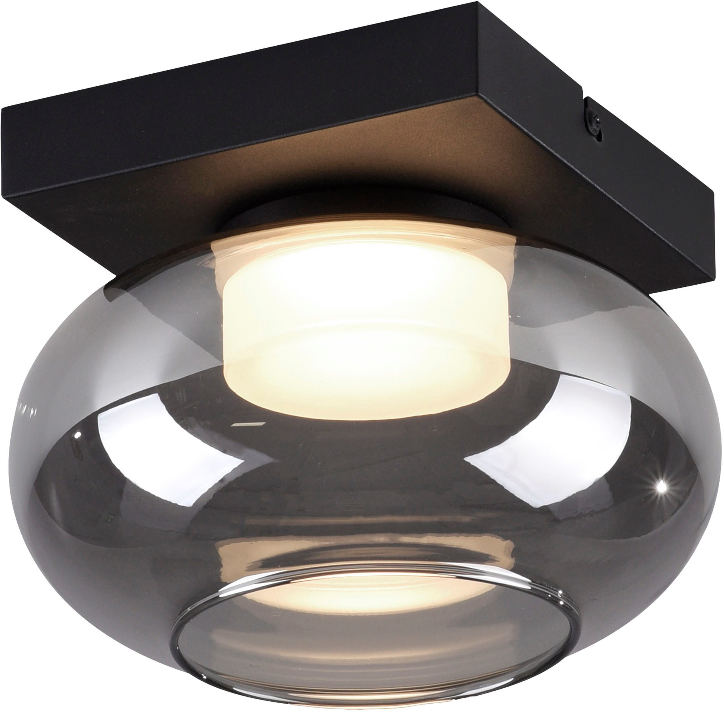 SCHÖNER WOHNEN-Kollektion LED Deckenleuchte SIA, Memoryfunktion, LED fest integriert, Warmweiß, SCHÖNER WOHNEN Kollektion, SimplyDim, Memoryfunktion, Rauchglas