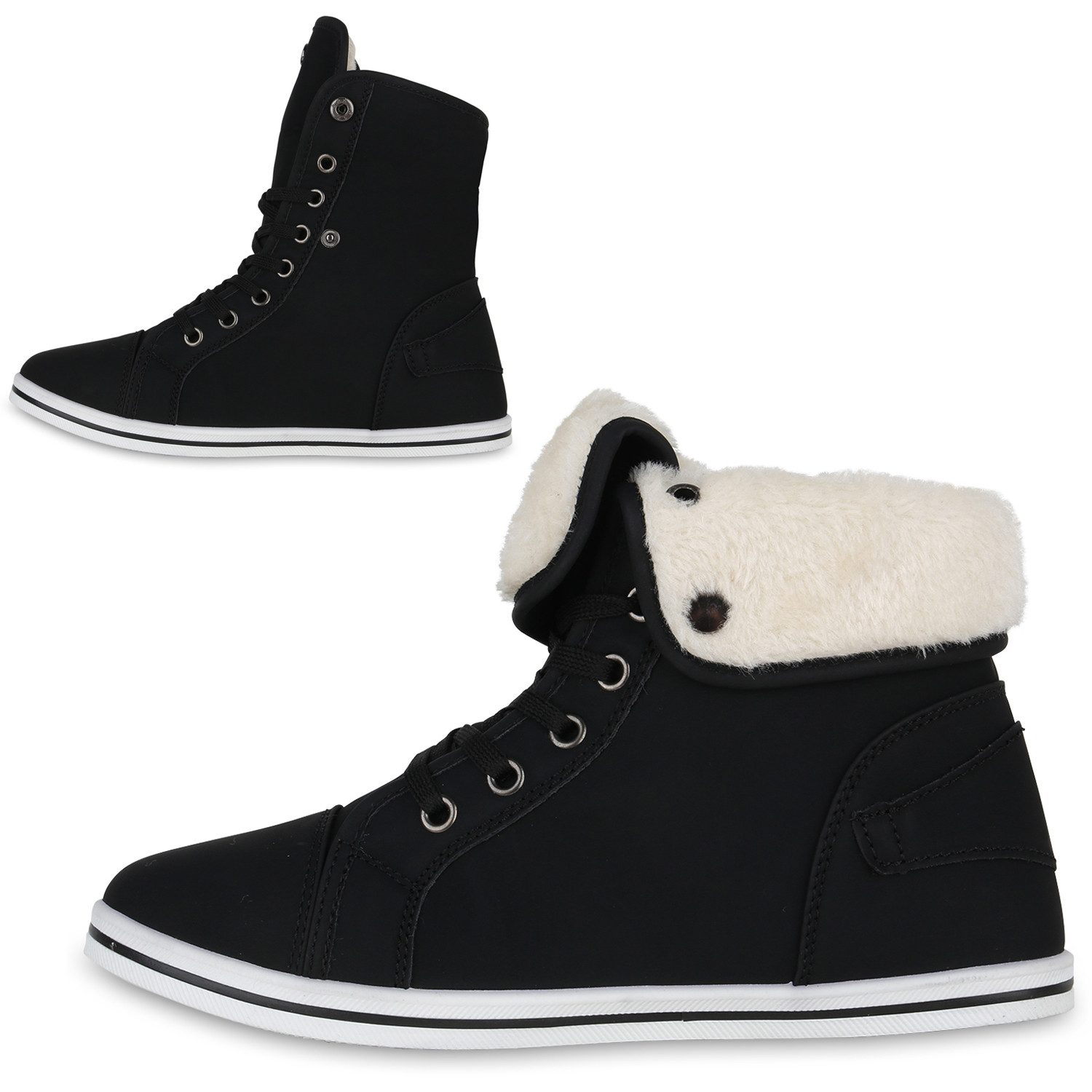 VAN HILL 840858 Sneaker Damen Warm Gefüttert Sneaker High Bequem Schnürer S günstig online kaufen