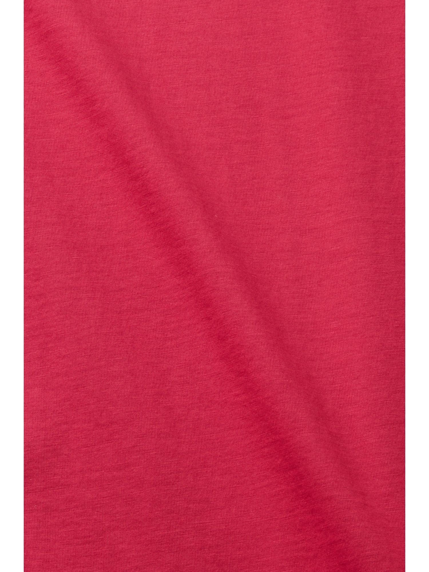 DARK T-Shirt PINK Slim Esprit mit aus T-Shirt (1-tlg) V-Ausschnitt, Fit Baumwolle