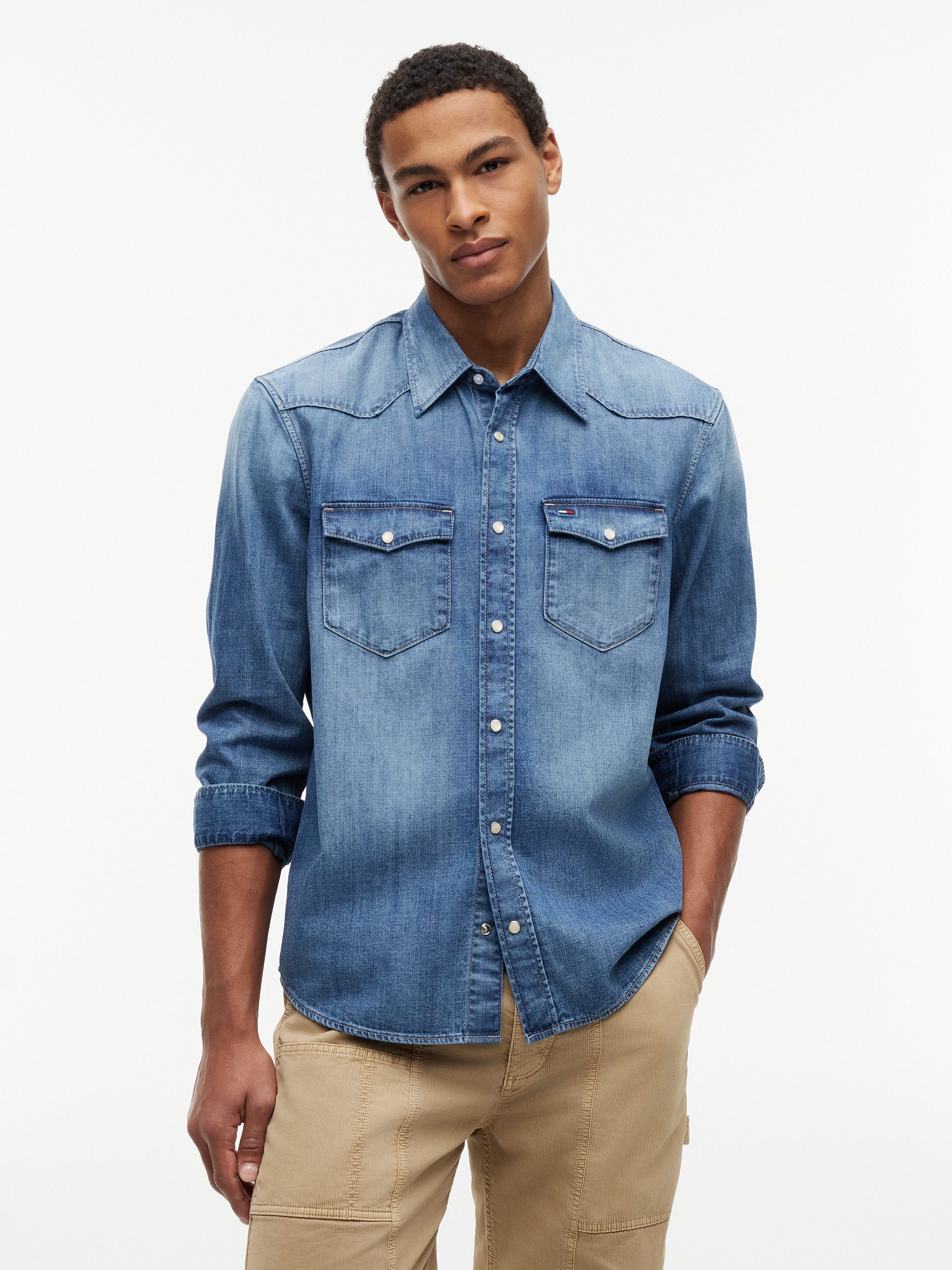 Tommy Jeans Jeanshemd REGULAR DENIM WESTERN