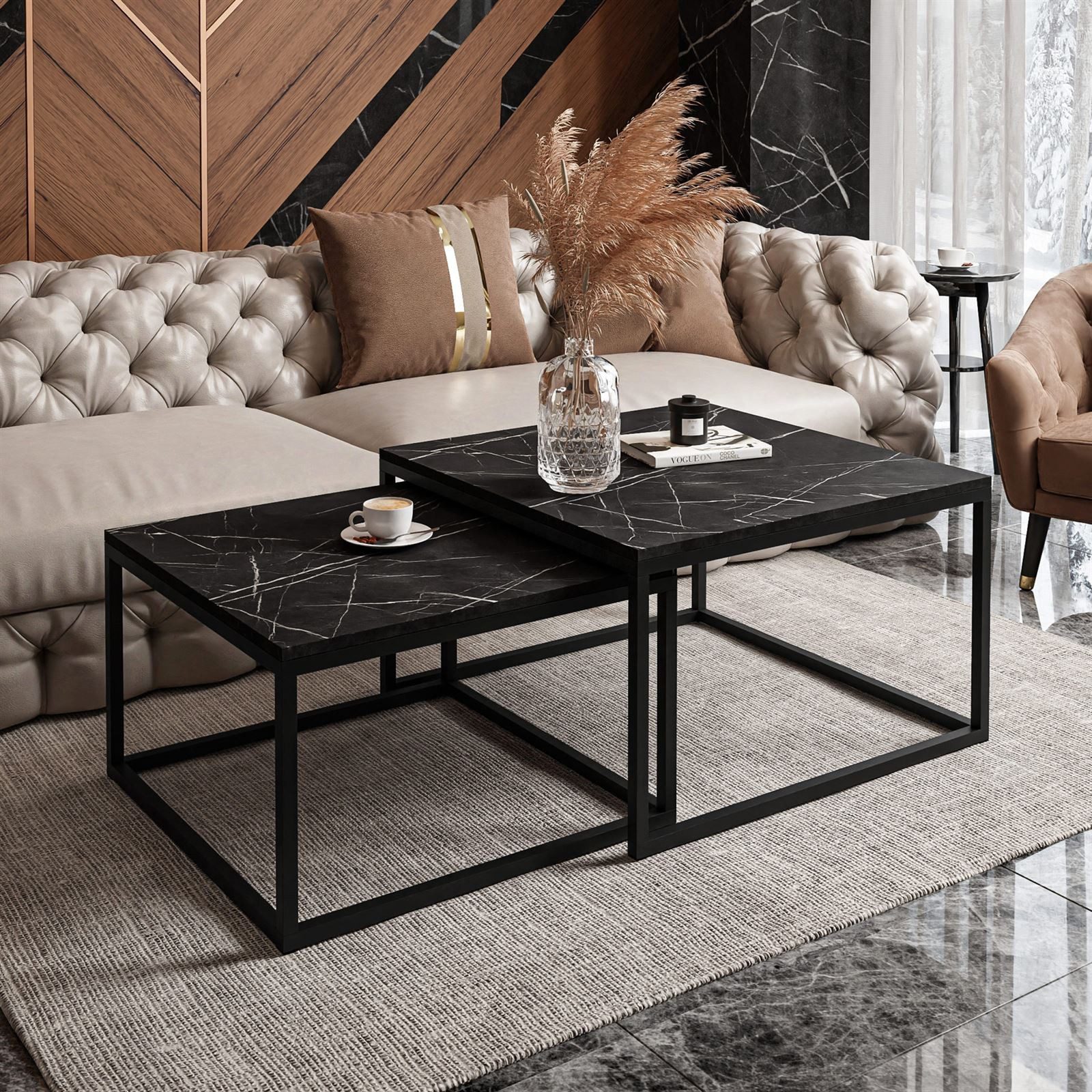 Lookway Couchtisch YOSHI 2in1 Schwarz Grigia günstig online kaufen