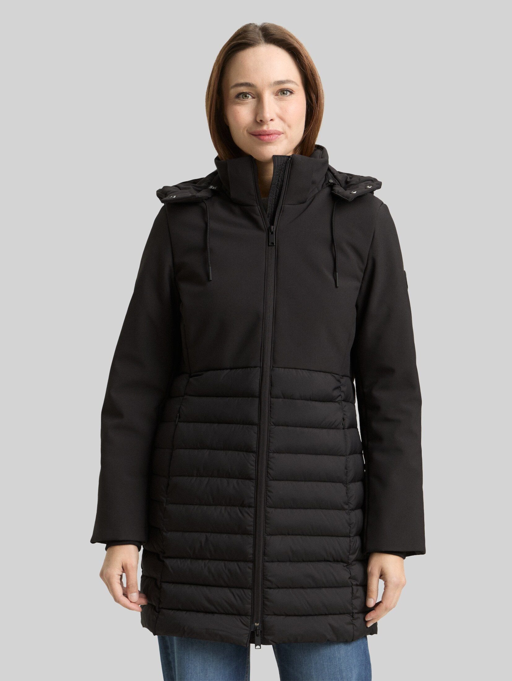 TOM TAILOR Steppmantel Jacken Softshell Hybrid Steppmantel mit Kapuze