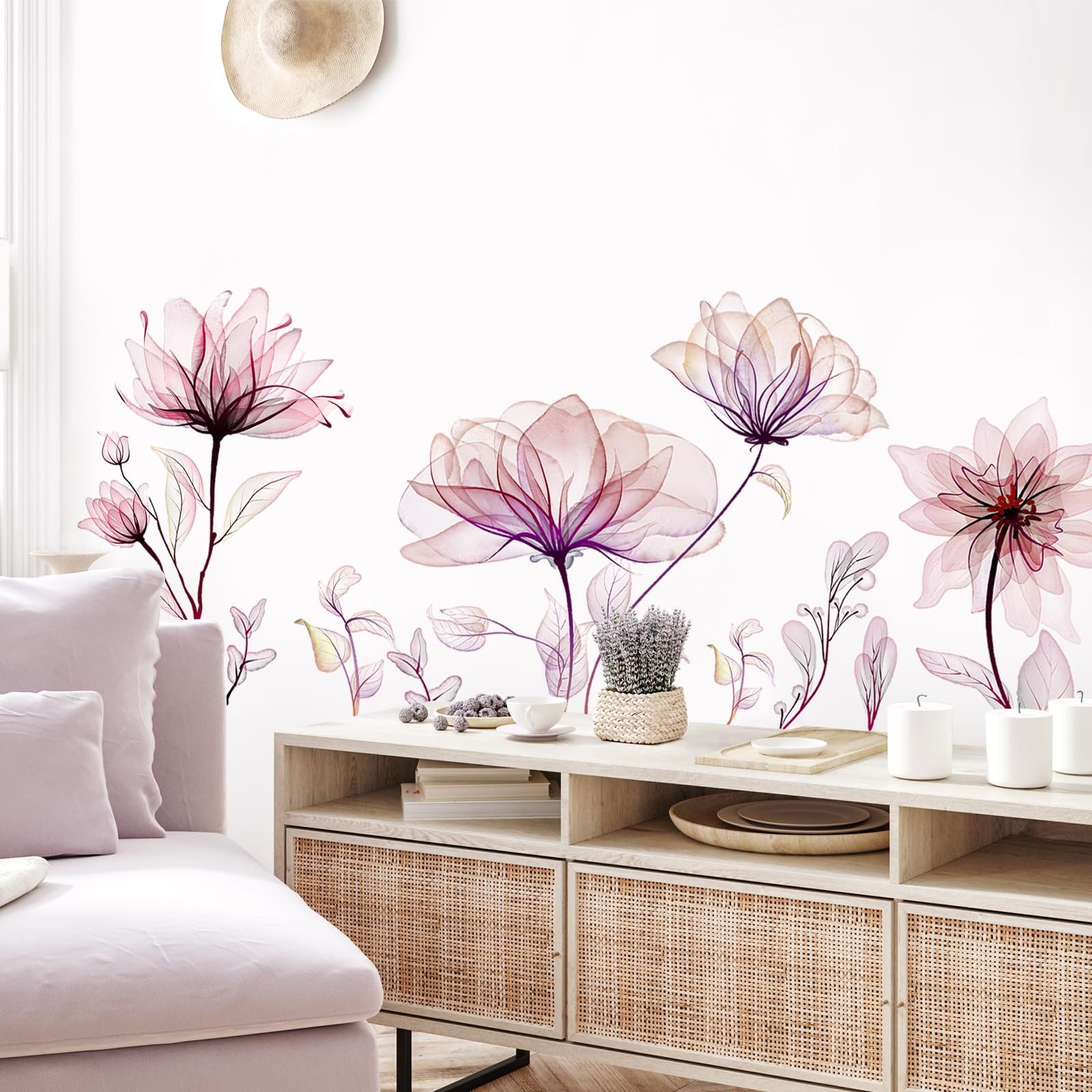 MOPUEA Wandtattoo Dekorative Wandaufkleber, Blumen Fenster Wandsticker Pflanzen/Sterne (1 St., Wanddeko Modern für Kinderzimmer Schlafzimmer Wohnzimmer), 3D-Wan – Bild 5 von 5