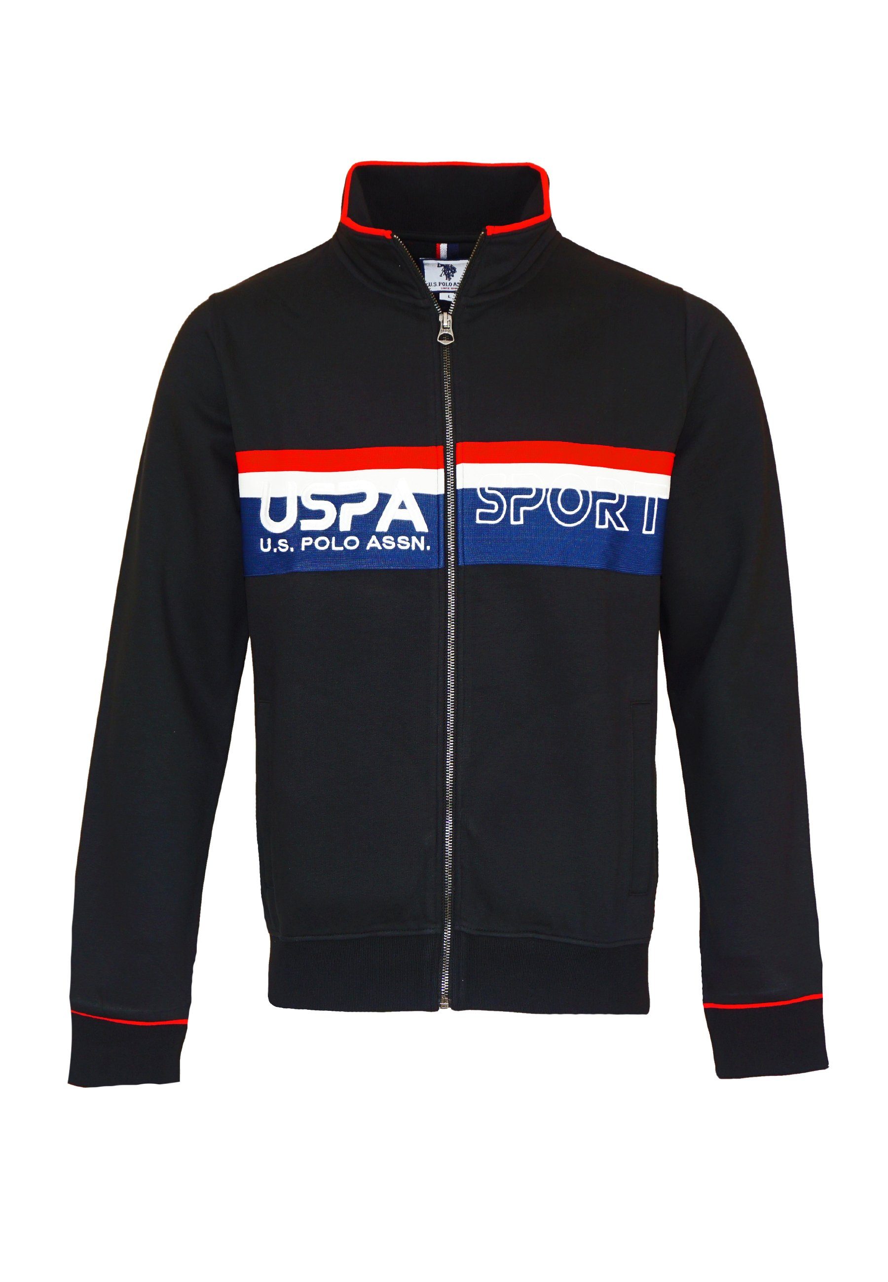 U.S. Polo Assn Sweatjacke Jacke Sweatjacke USPA Sport (1-tlg) schwarz