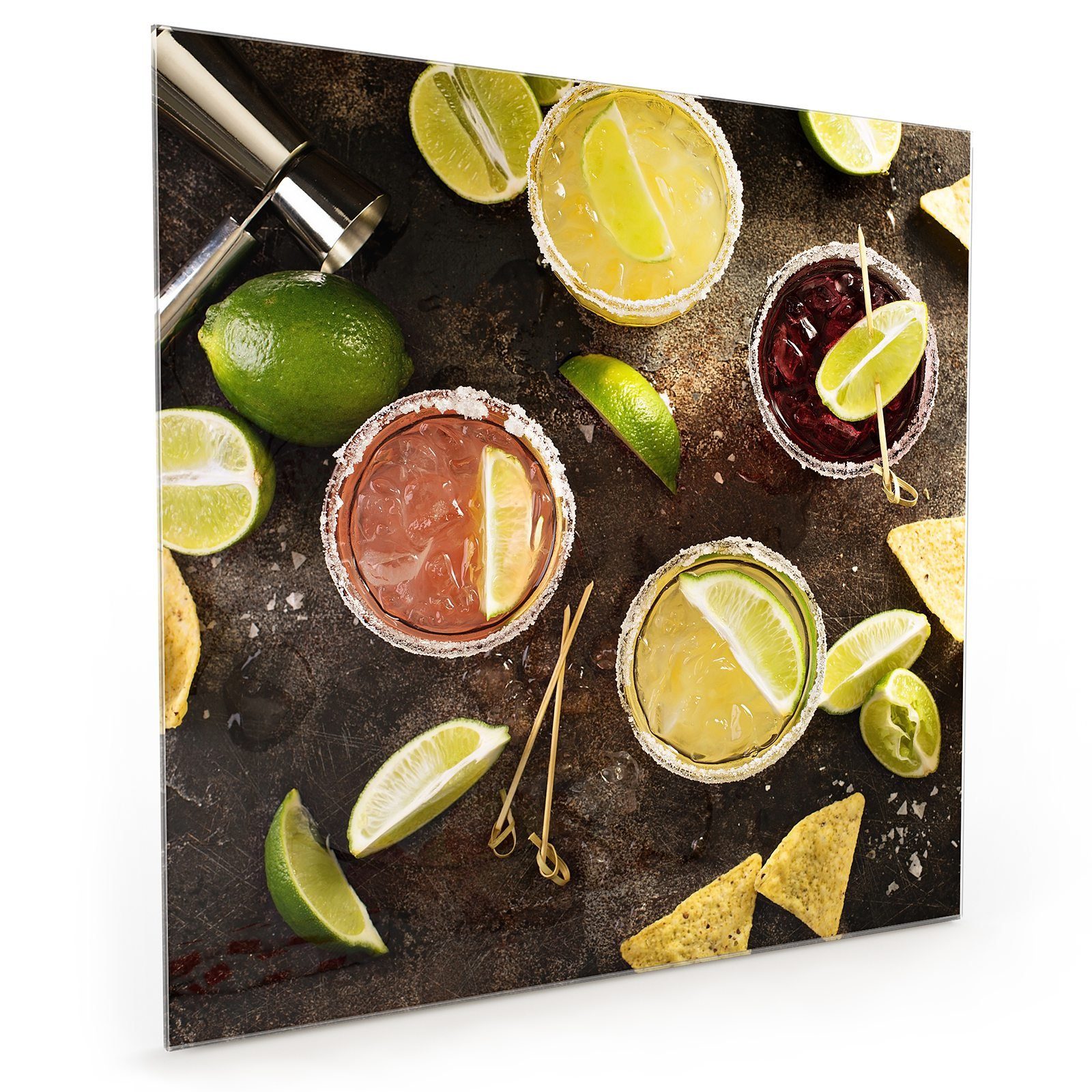 Spritzschutz Glas Primedeco mit Motiv Zutaten Küchenrückwand Küchenrückwand Cocktail