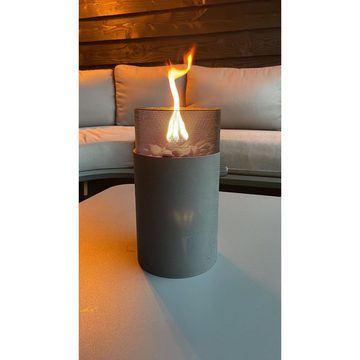 VOSSBACH Feuerstelle Deko Gaslaterne Gaslampe Gasleuchte Camping Balkon Gas Laterne, Outdoor Schwarz Ø 16 x 31cm