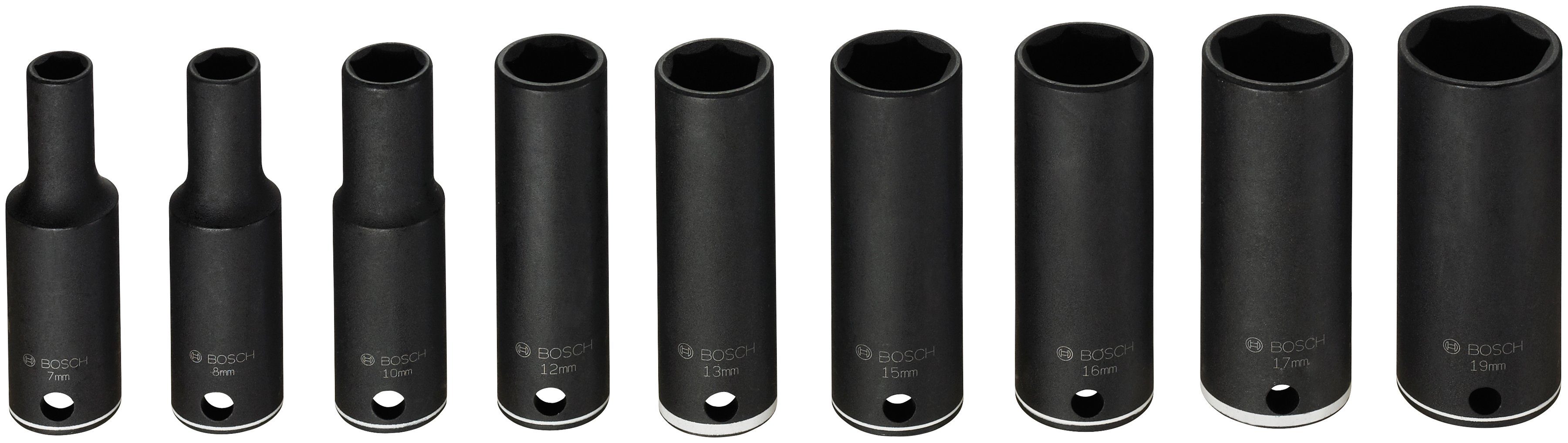 Bosch Professional Stecknüsse L mm, Steckschlüsseleinsätze, 19 SW 9-St., Set, - 7 SW 63