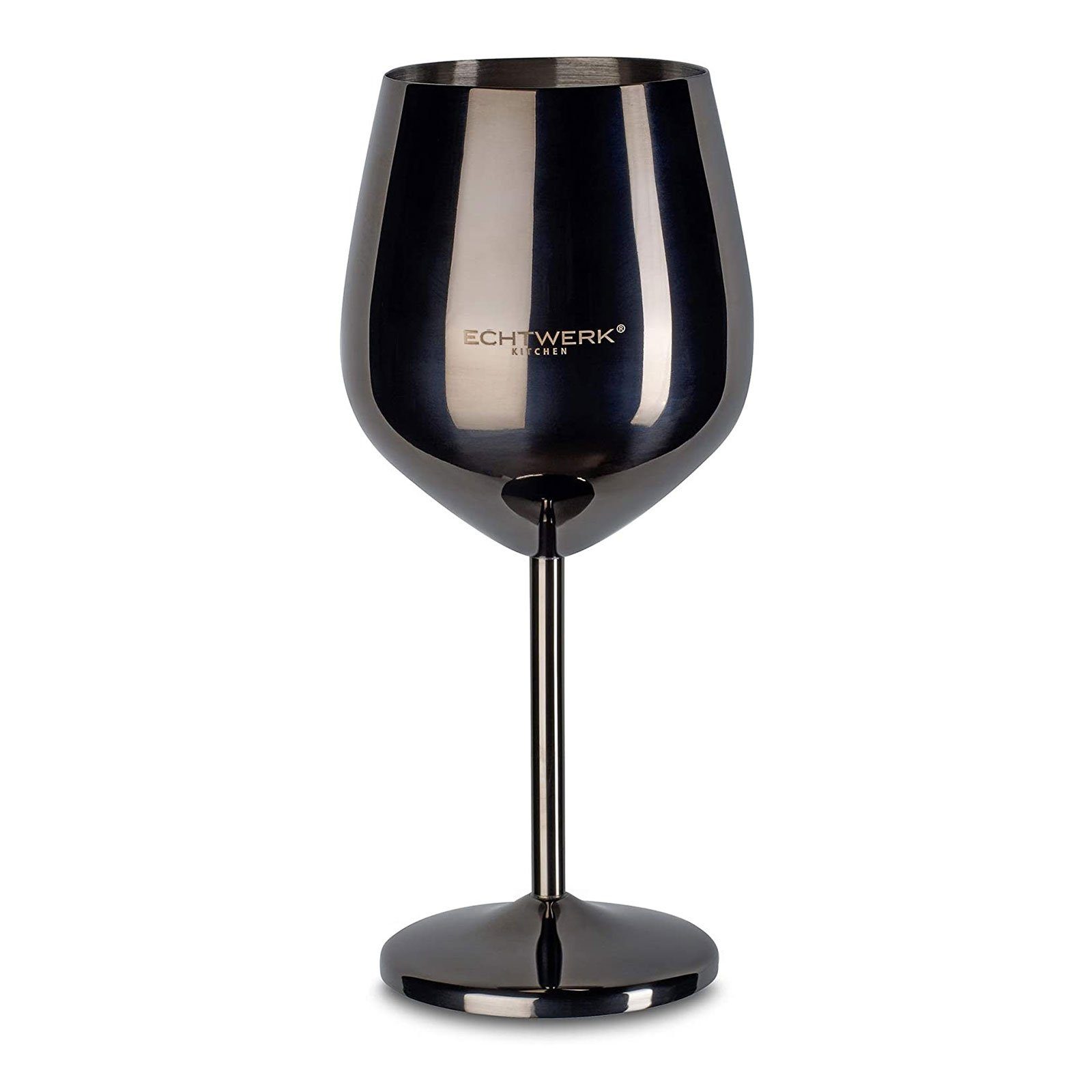 ECHTWERK Weinglas Weingläser aus Edelstahl 6tlg., 6-tlg., Edelstahl, bruchsichere Weinkelche, 21x 7,3cm, 0,5L, Black-Edition – Bild 2 von 5