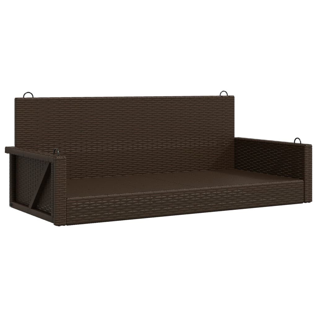 vidaXL Gartenbank Hängebank Braun 119x56x48 cm Poly Rattan (1-St)