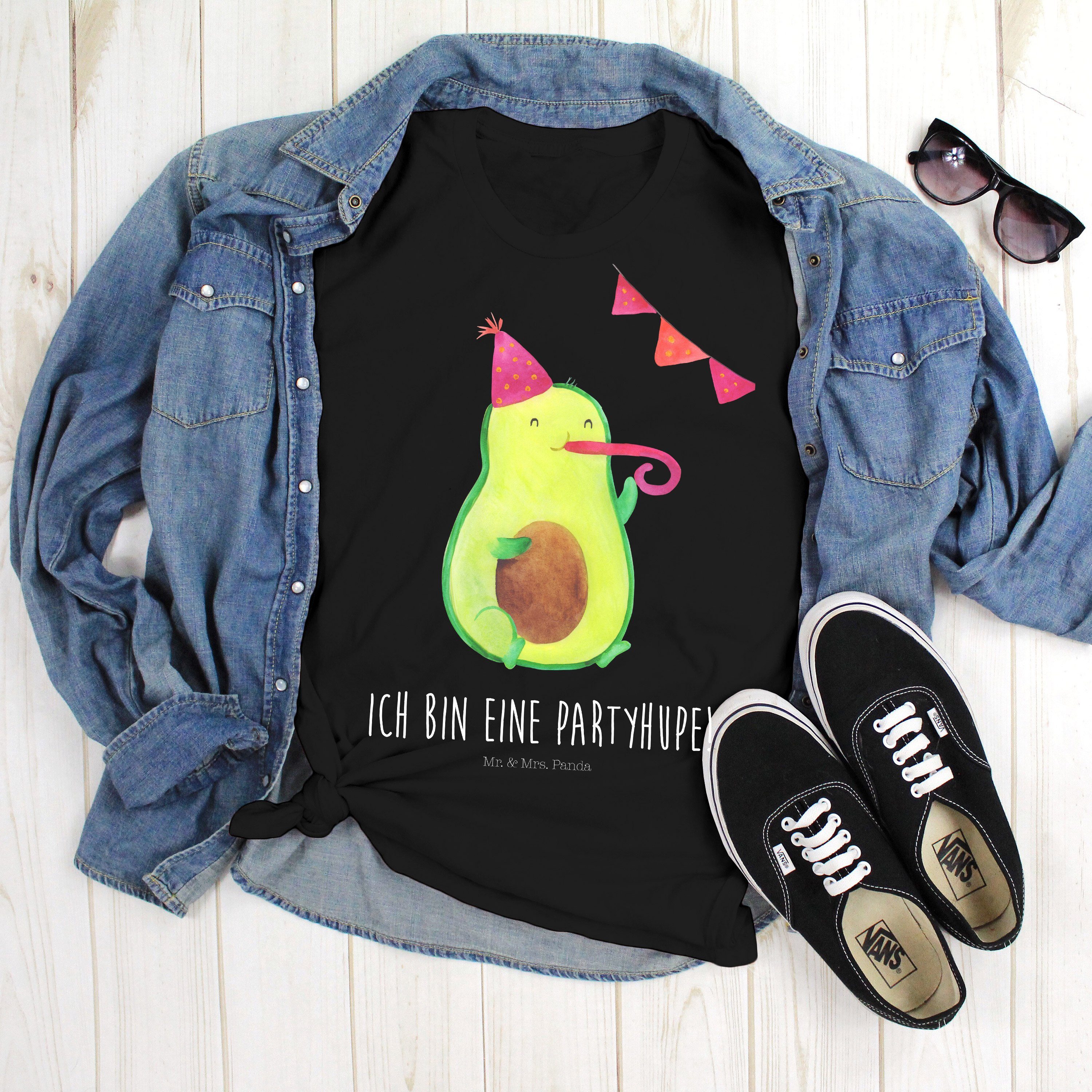 T-Shirt Avocado Partyhupe - Schwarz - Shirt, T-Shirt (1-tlg)
