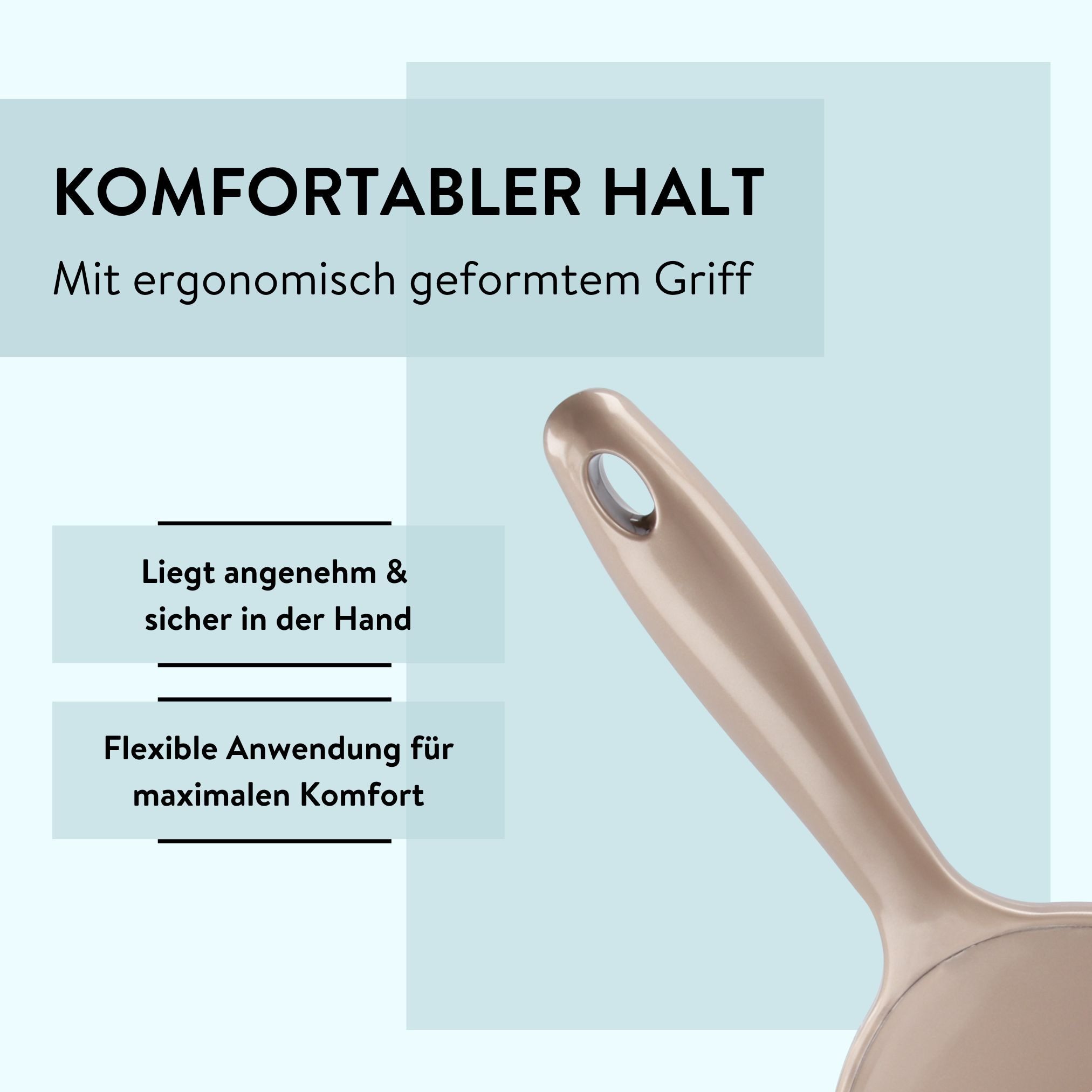 PARSA Beauty Spiegel Essential Handspiegel in Champagner, Elegantes Design & Klare Sicht – Bild 5 von 5