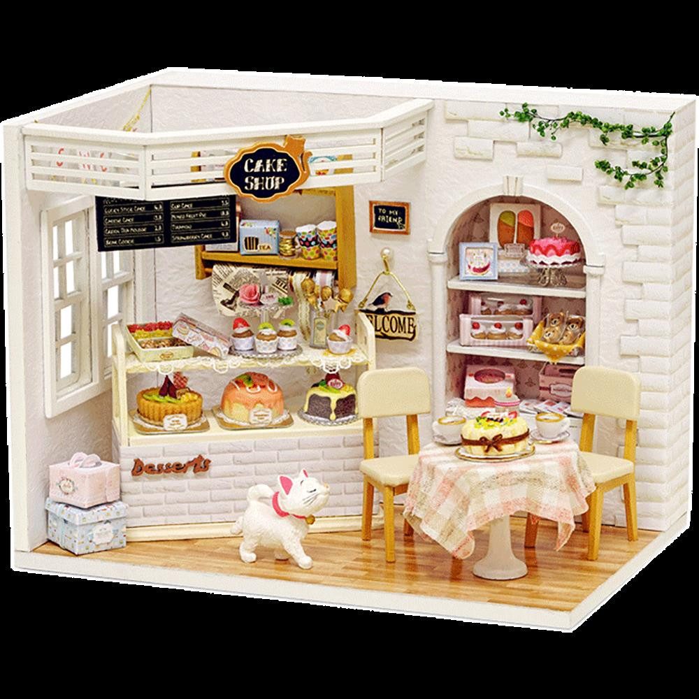 Cute Room 3D-Puzzle Puppenhaus Miniatur DIY Modellbausatz Cake Shop, Puzzle günstig online kaufen