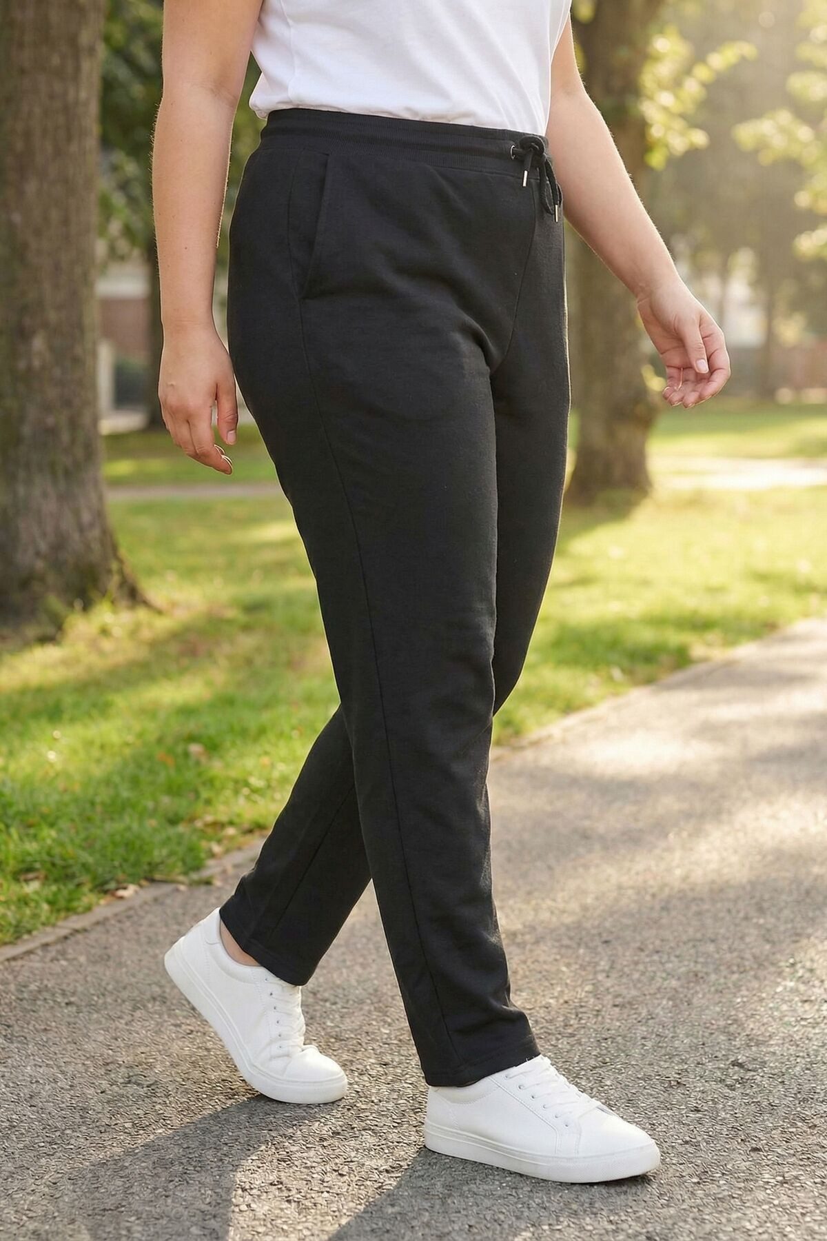 Stil Diva Sweatponcho Jogginghose in Übergröße mit elastischem Bund, Taschen mit Kordelzug u