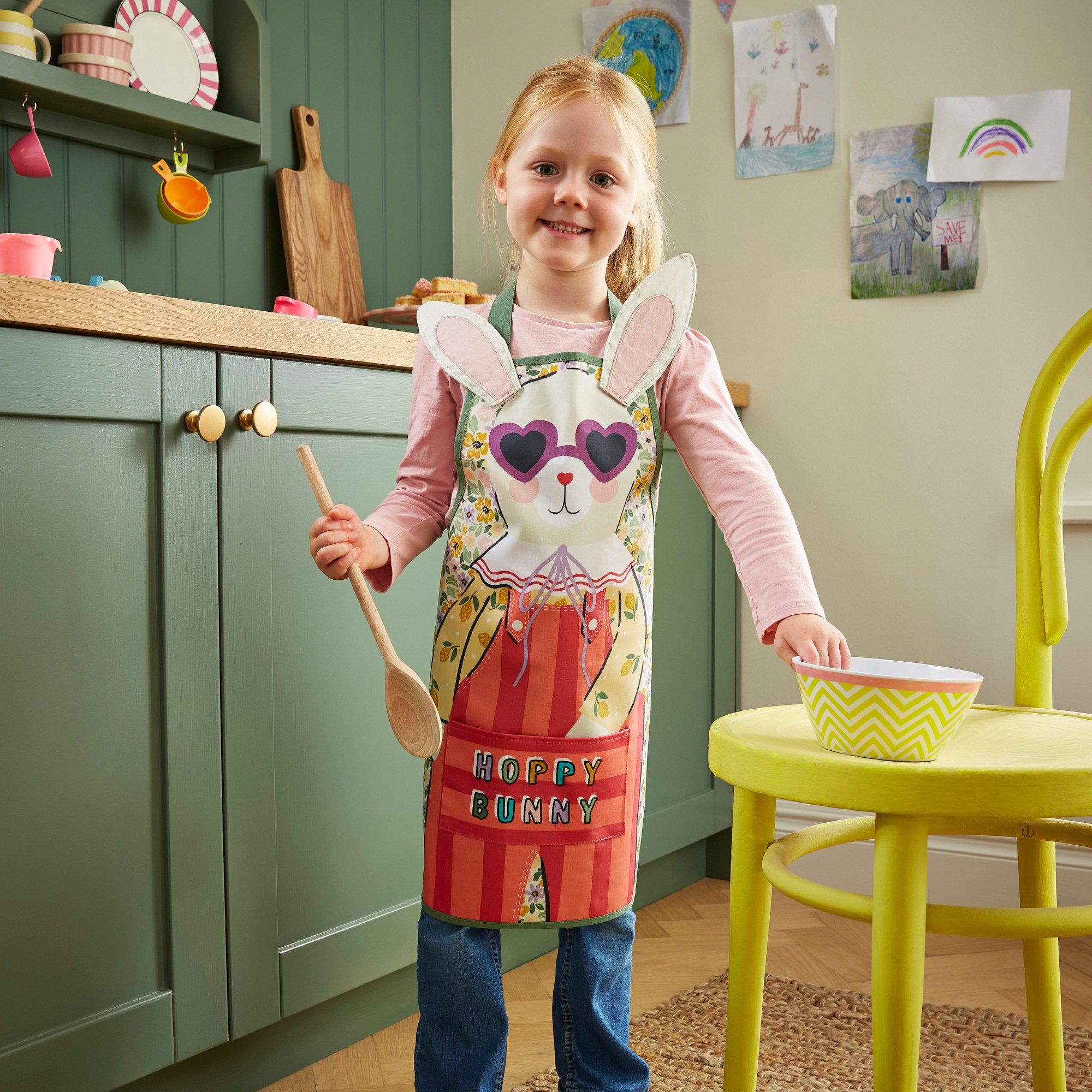 Ulster Weavers Kochschürze Rosie Rabbit, (1-tlg), Baumwolle mit PVC-Überzug ca.42x57cm Kinderschürze Bastel-/Malschürze
