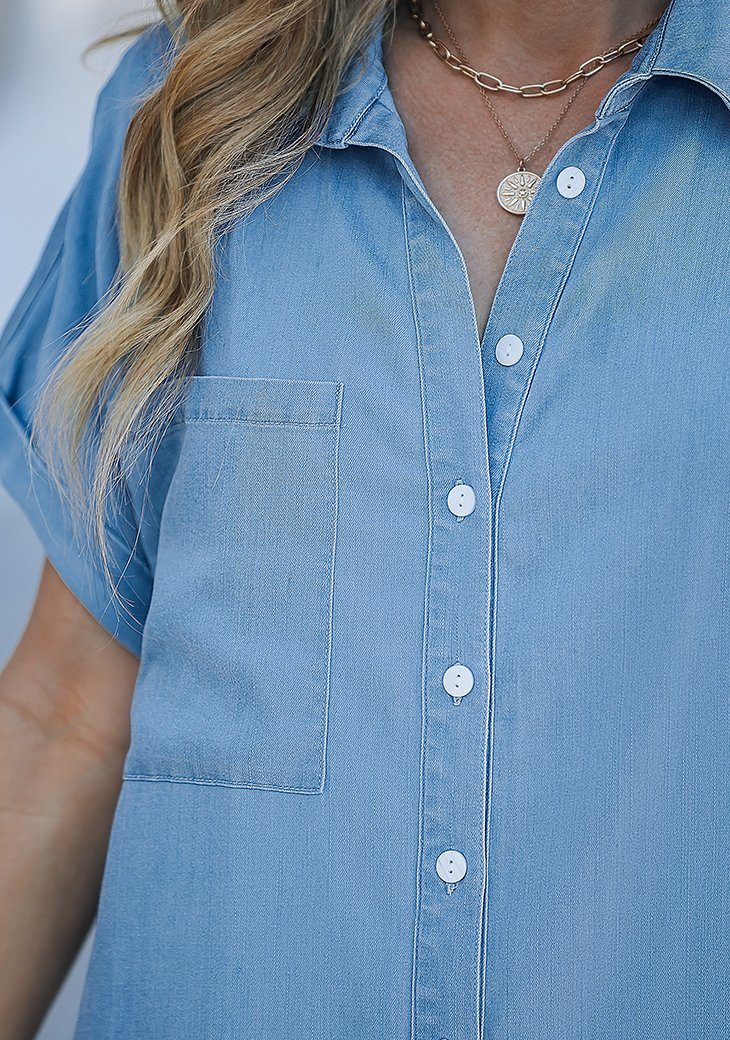 Cupshe Strandkleid Lässiger Jeansrock mit Seitentaschen