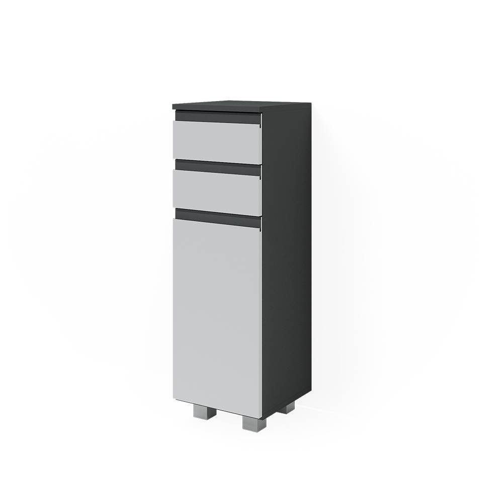 Vicco Midischrank J-Shape, Weiß/Anthrazit, 30 x 95 cm (1-St)