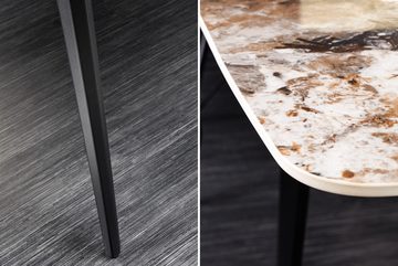 riess-ambiente Esstisch MILANO 160cm weiß marmoriert / schwarz (Einzelartikel, 1-St), Keramik · Naturstein-Design · Metall · bis 6 Personen · Modern