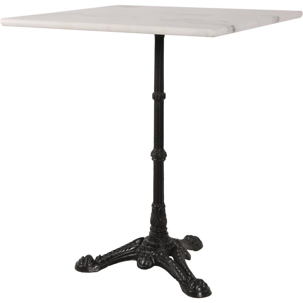 Lesli Living Bistrotisch Gartentisch Bistrotisch Marmortisch Cafetisch 60x60x73cm, Marmor