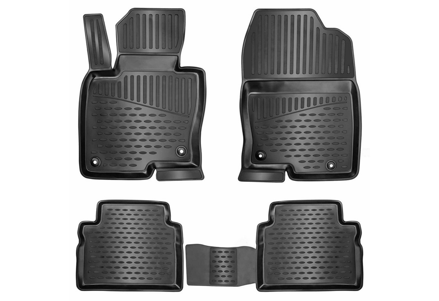 ELMASLINE Auto-Fußmatten Gummi (4 St), für VW GOLF PLUS (2004-2014) - 3D Gummimatten mit extra hohem Rand für mehr Schutz - Passend für Baujahre:, 2004 - 2014
