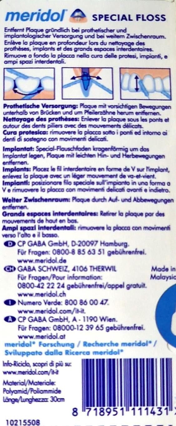 Meridol Zahnseide Meridol Spezial Flauschfäden 50 Stück, (0-St)