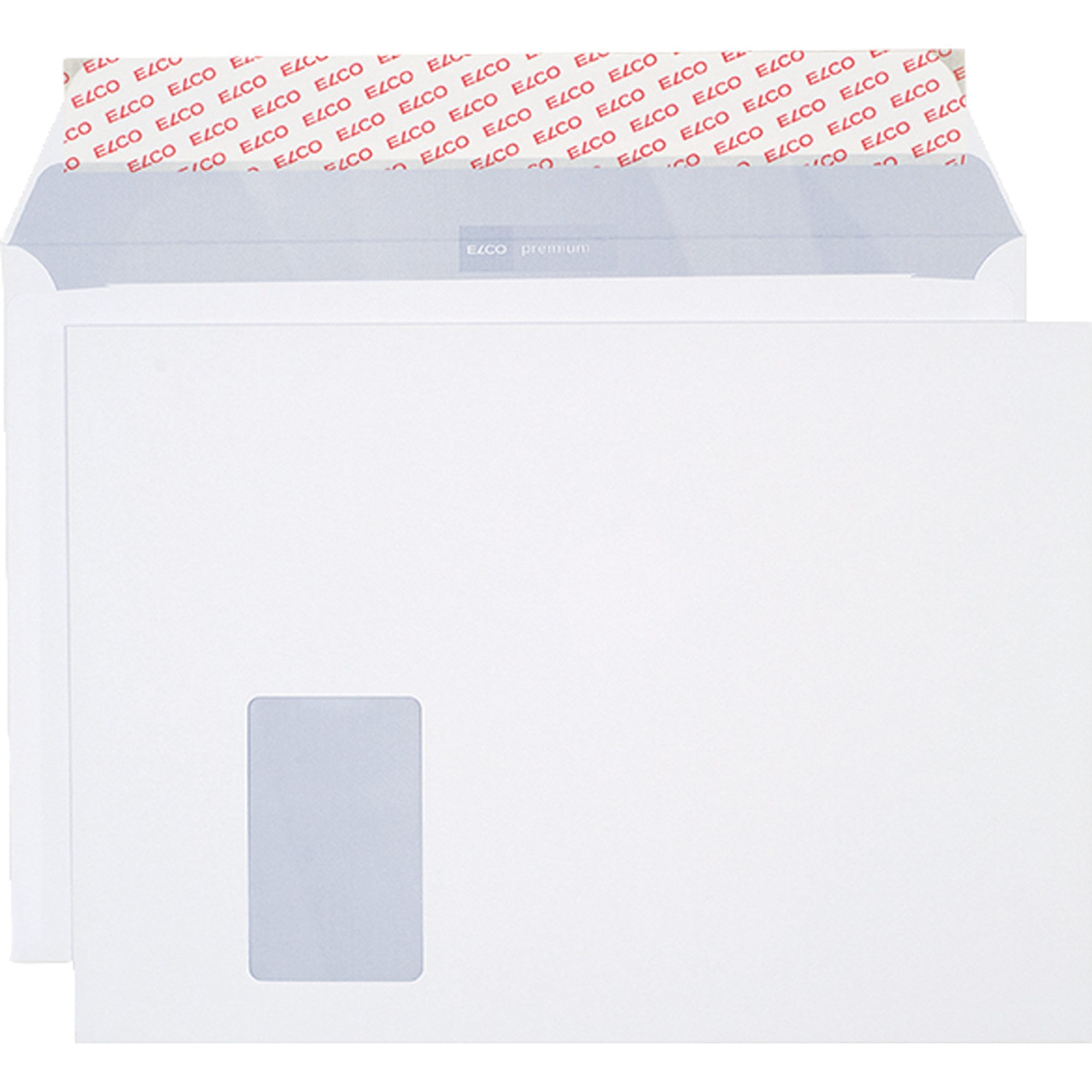 ELCO Briefumschlag C4 mit Fenster hochweiß FSC haftklebend 120g, PA= 50Stk