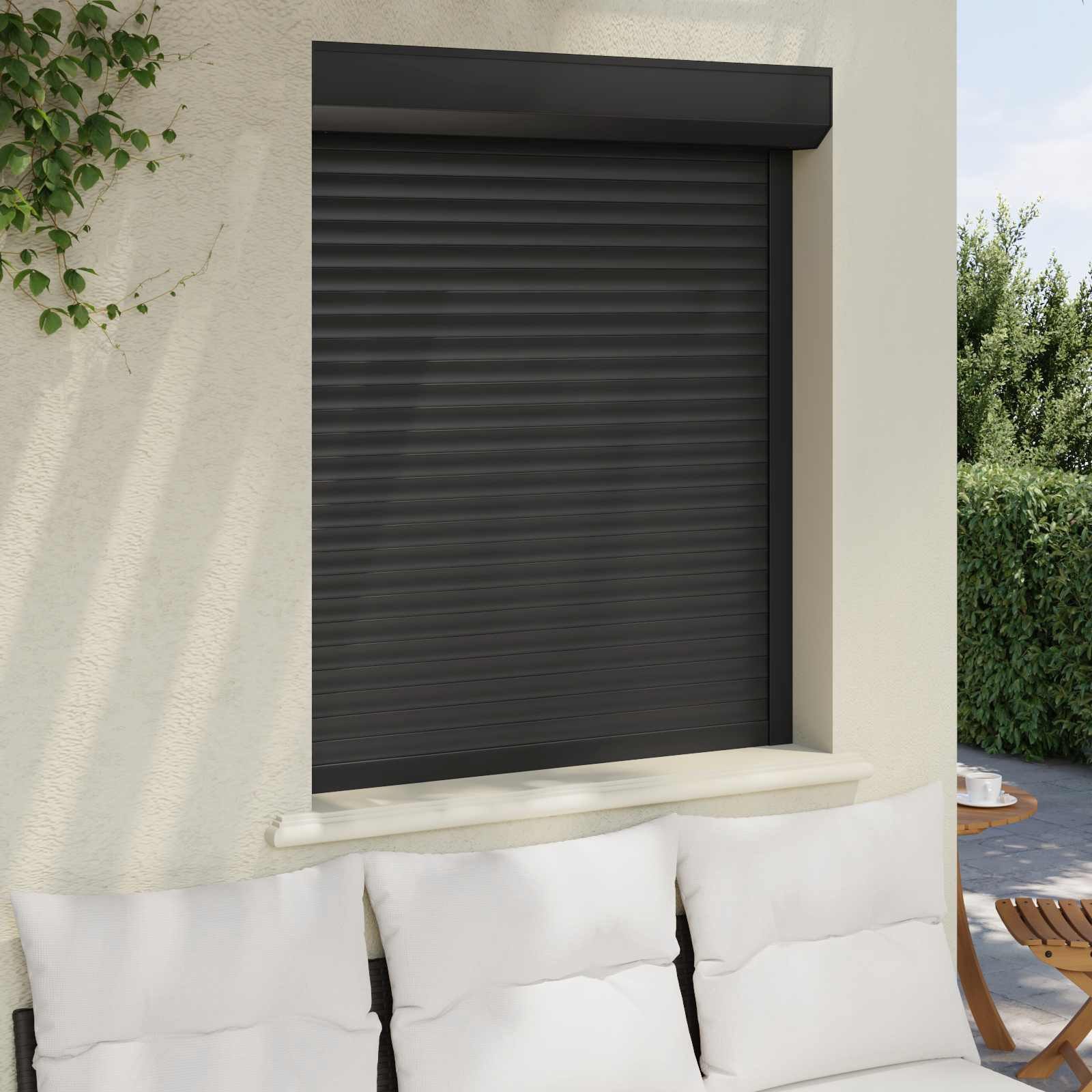 vidaXL Fensterladen Rollladen Anthrazit 100 x 120 cm Aluminium und Polyurethan, BxH: 14x120 cm, (1-St)
