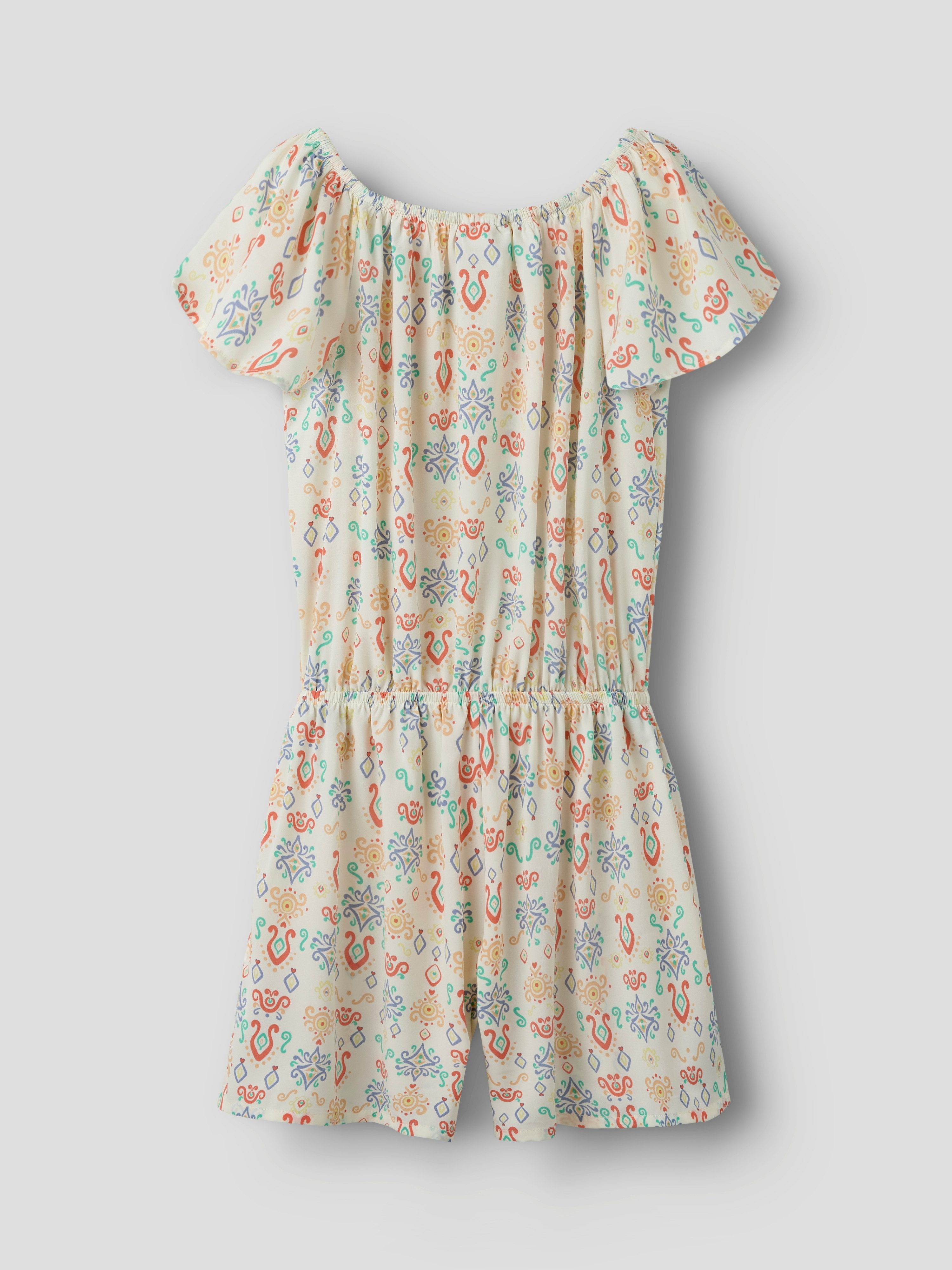 Name It Kurzoverall NKFVINAYA PLAYSUIT FFF Kunstfaser, elastischer Bund, Allover-Druck