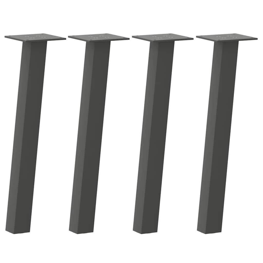 vidaXL Tischbein Couchtischbeine 4 Stk. Anthrazit 42 cm Stahl