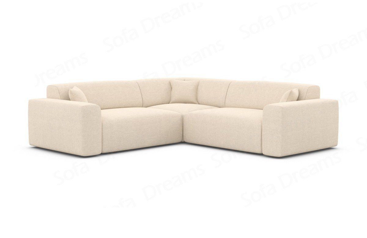 Dreams Design Sofa Mallorca beige02 Loungesofa Form Strukturstoff Sofa Ecksofa L Stoffsofa, Stoff