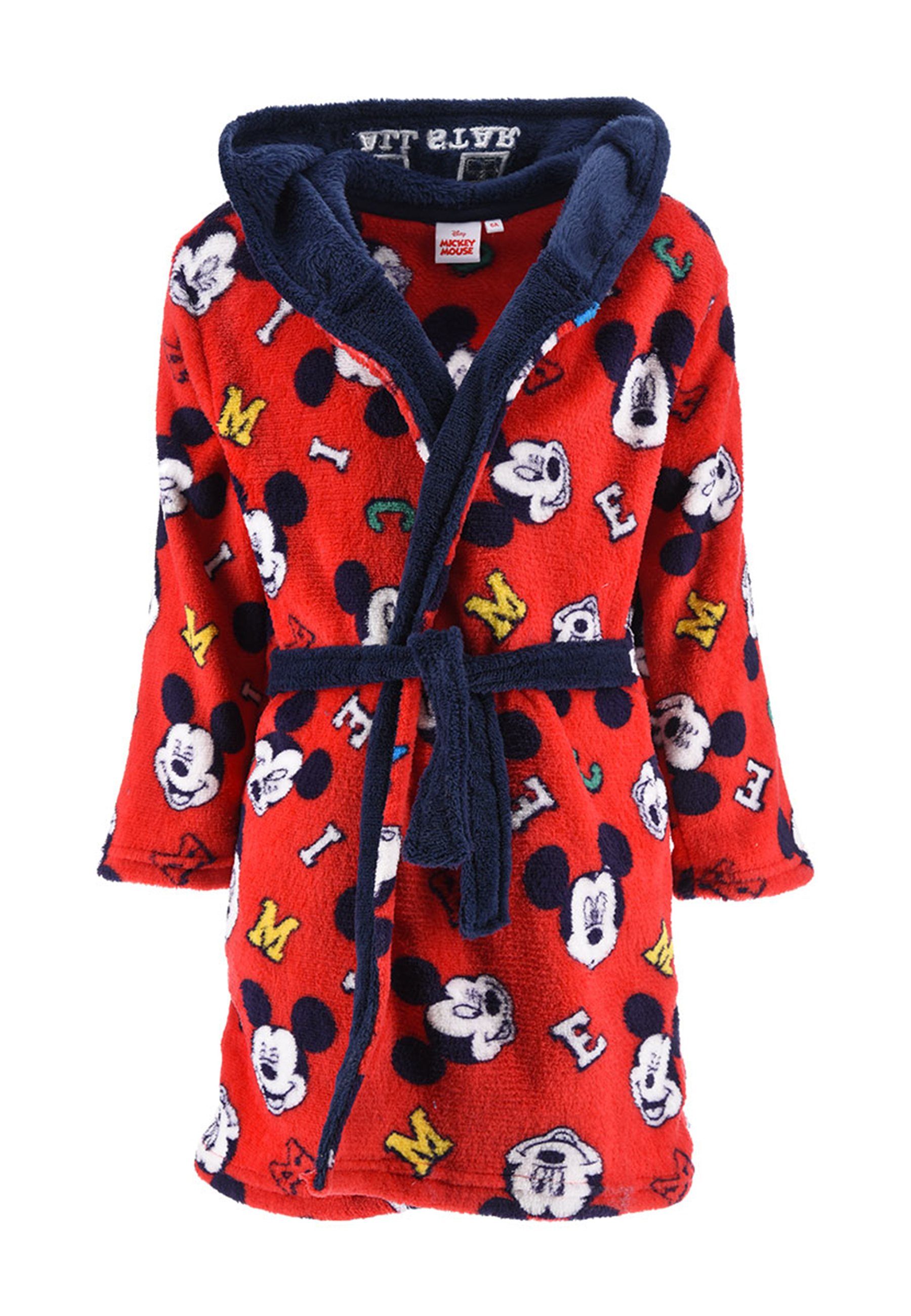 Disney Mickey Mouse Kinderbademantel Jungen Kinder-Bademantel Morgenmantel,  Polyester