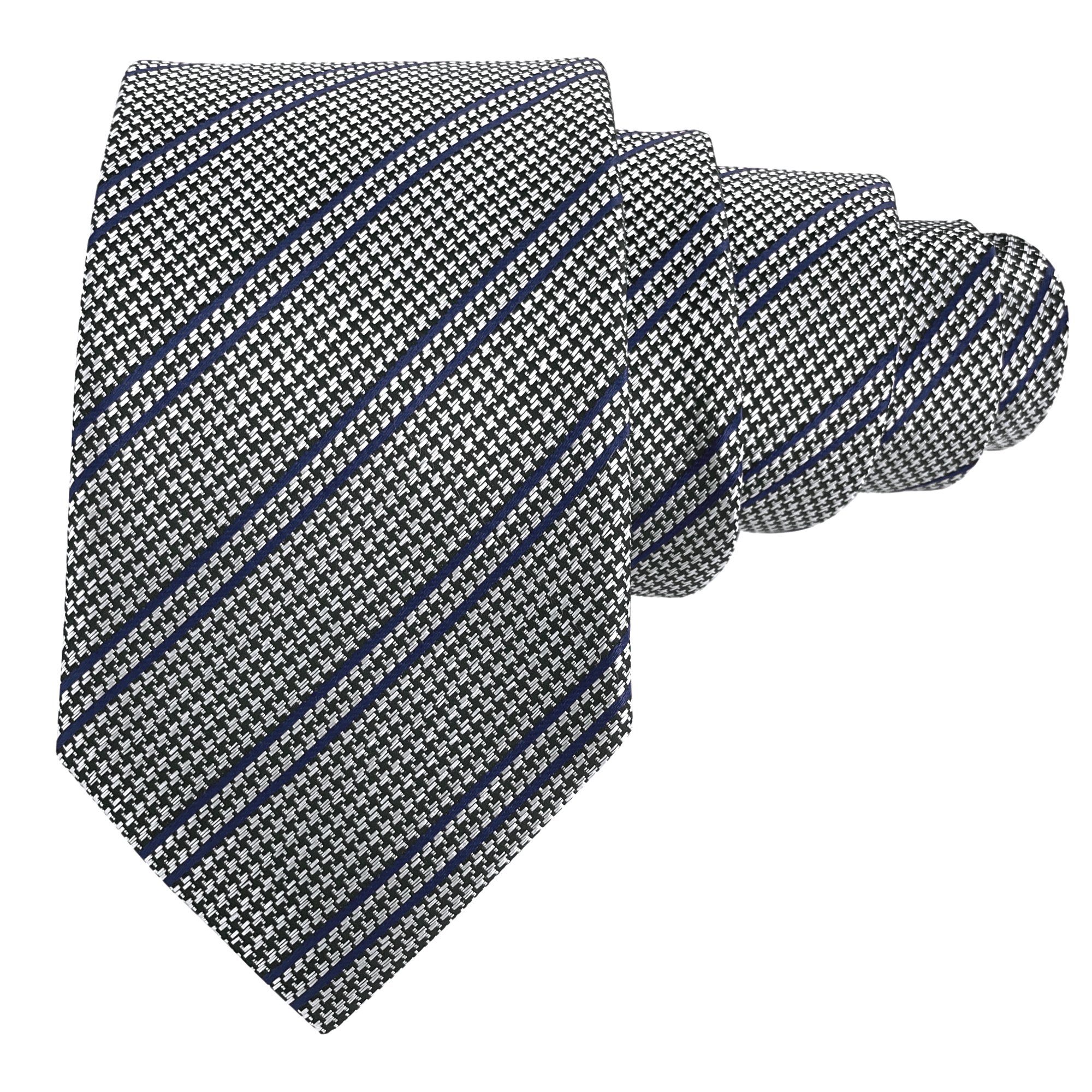 GASSANI Krawatte Hahnentritt-Muster Jacquard, Houndstooth Silber Grau (2er günstig online kaufen