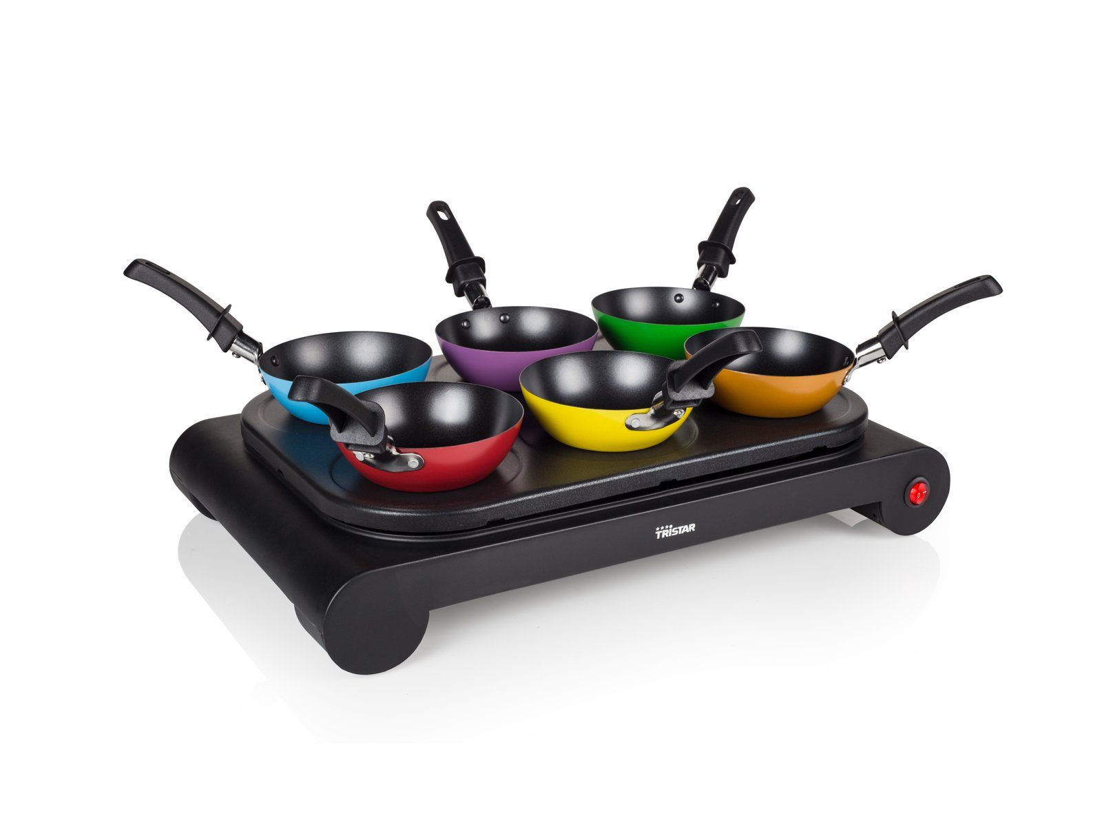 Tristar Tischgrill, 1000 W, elektrischer Asia Tisch Wok Set Creperie Crepesmaker Teppanyaki Platte