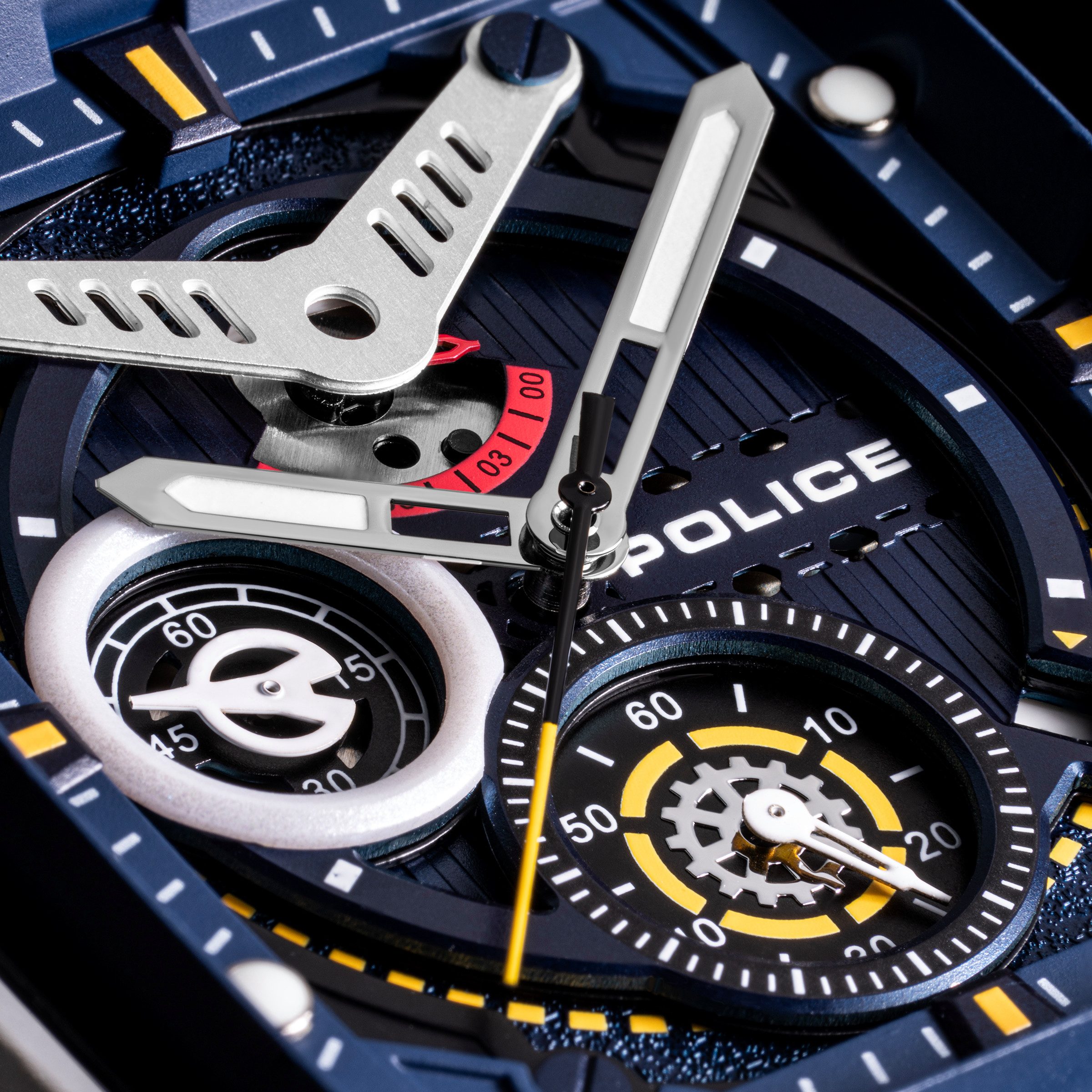 Police Chronograph Clout PEWGO0052403, Quarzuhr, Armbanduhr, Herrenuhr, Silikonarmband, analog, Tag