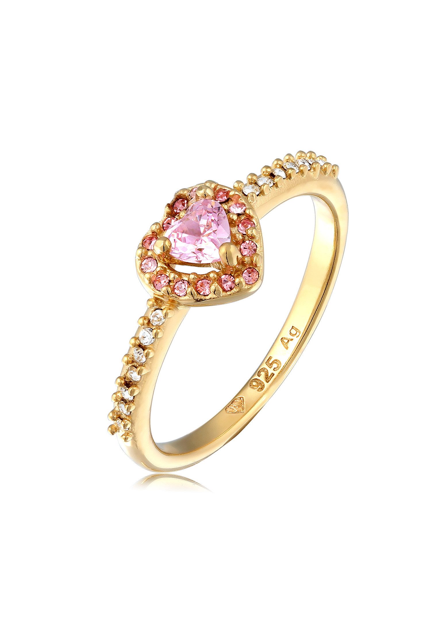 Elli Fingerring Herz Zirkonia Weiß 925 Sterling Silber günstig online kaufen