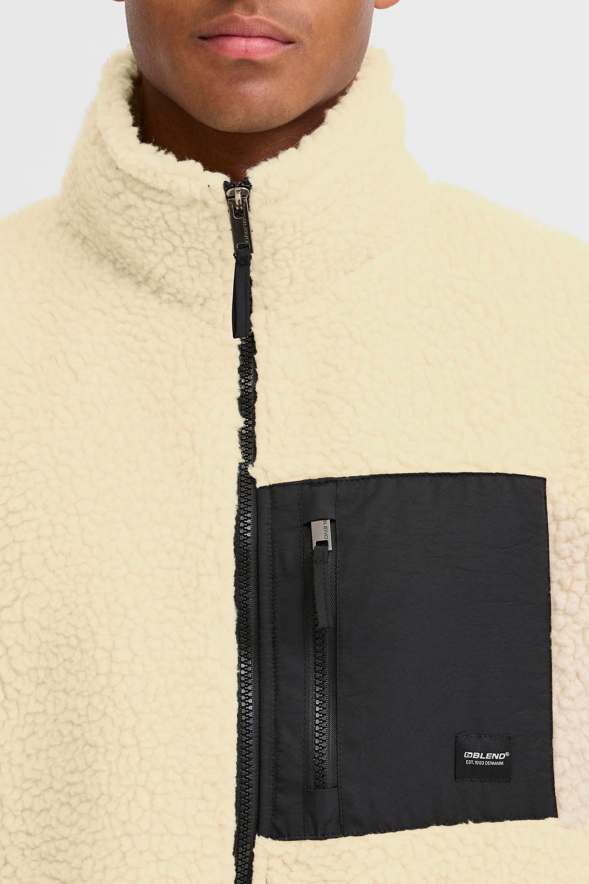 Blend Fellimitatjacke BHTotti (1-St) Kuschelige Teddyjacke mit Taschen