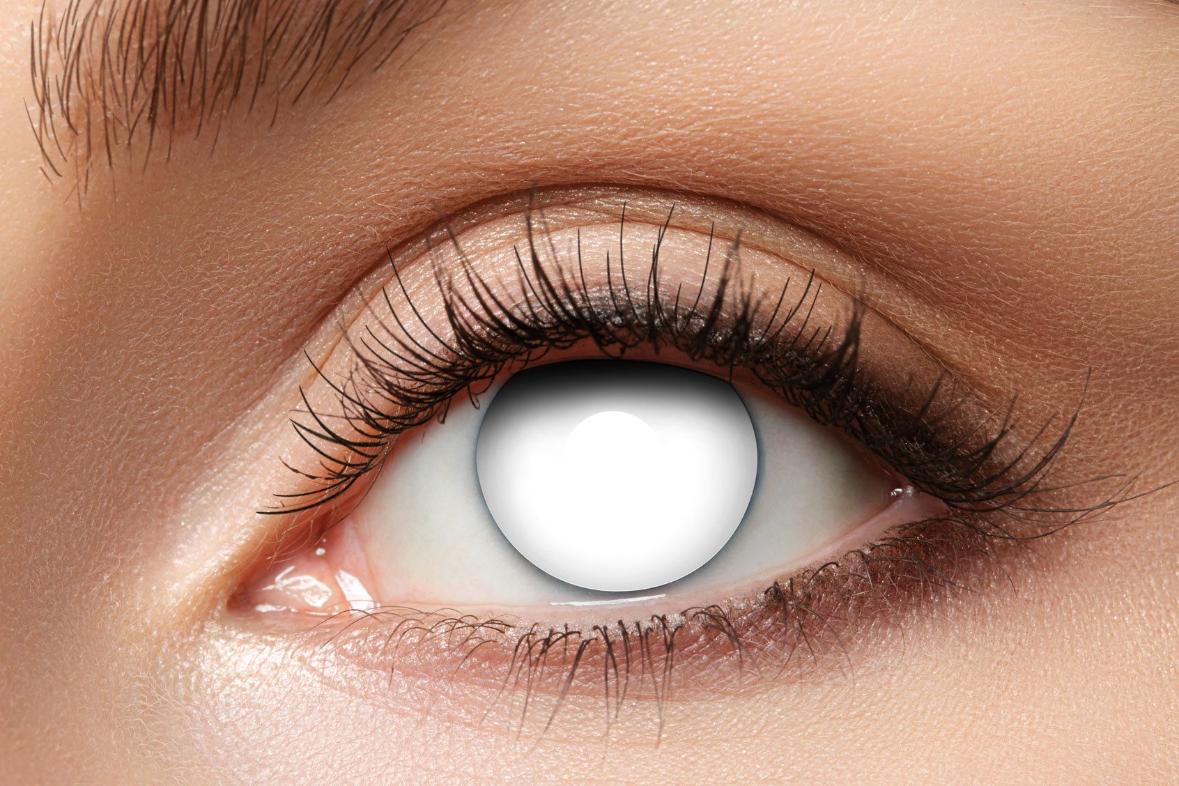 Party Factory Farblinsen Zoelibat Blind White Kontaktlinsen 12 Monate – Extrem Weißer Look