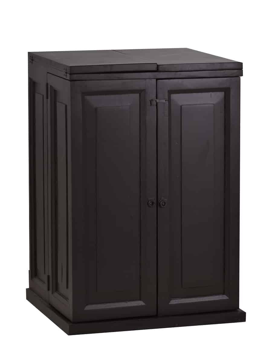 MiaMöbel Barschrank Mexico aus massivem Pinienholz Dunkelbraun