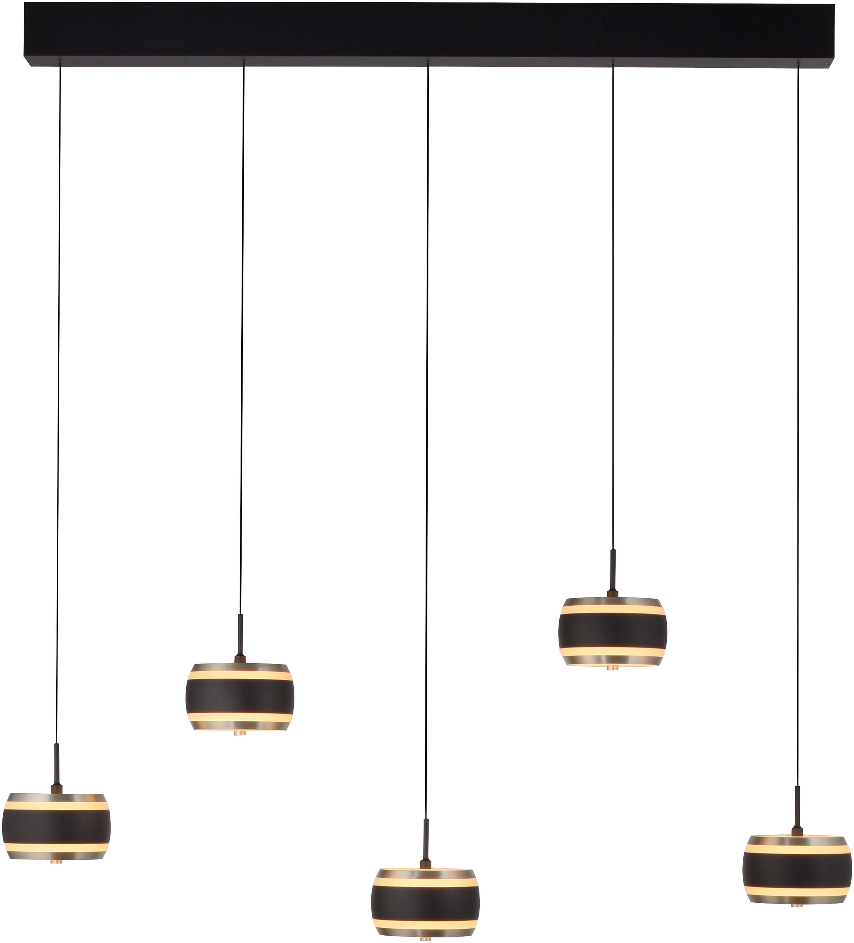 Neuhaus PURE LED Pendelleuchte PURE Falling Rings, CCT - über Fernbedienung, LED fest integriert, warmweiß - kaltweiß, Comfort Lift, CCT, dimmbar, Fernbedienung, Timer