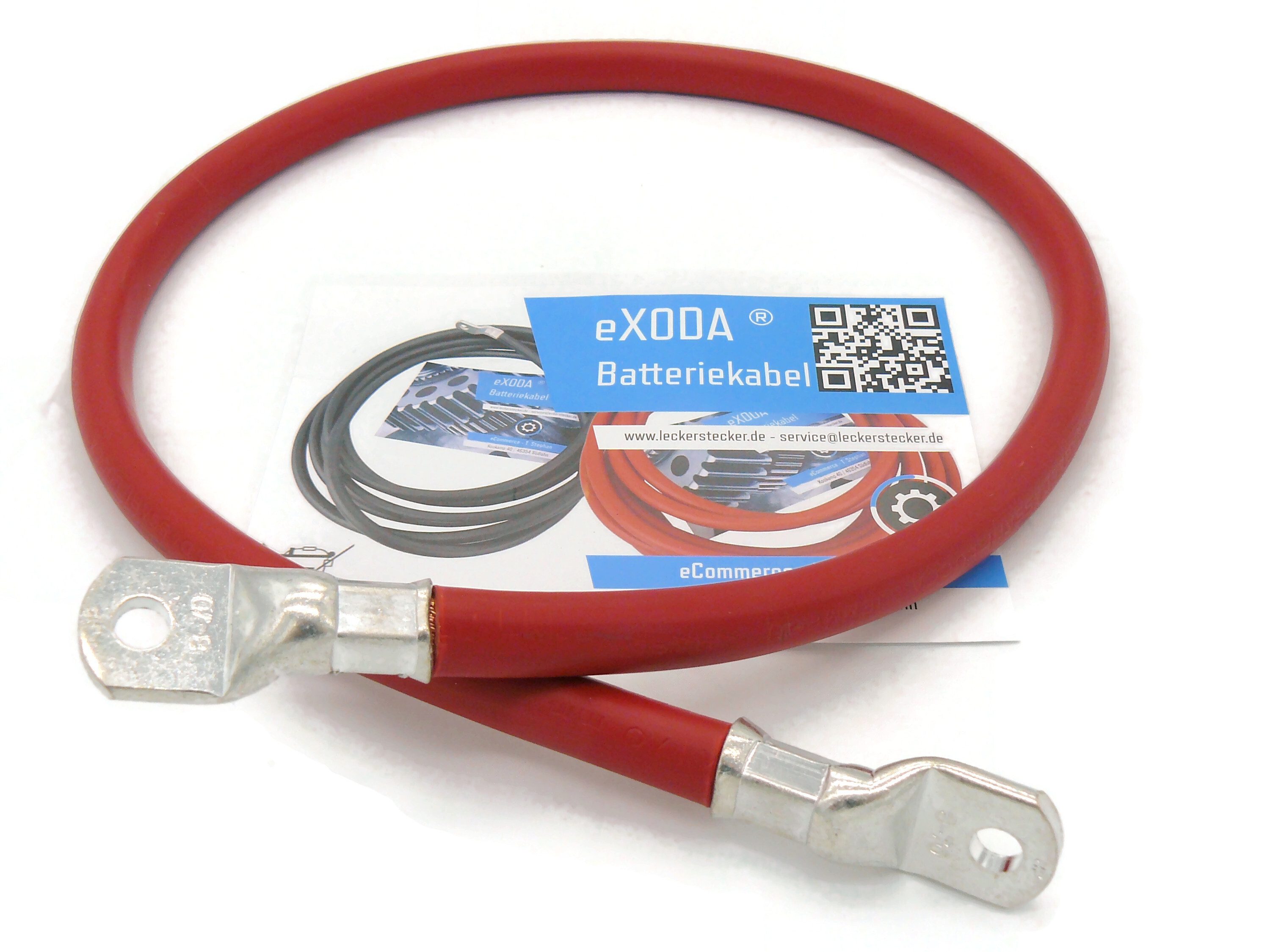 eXODA 70 mm2 M8 M8 Batteriekabel, Rot, (80 cm), 99% Kupfer