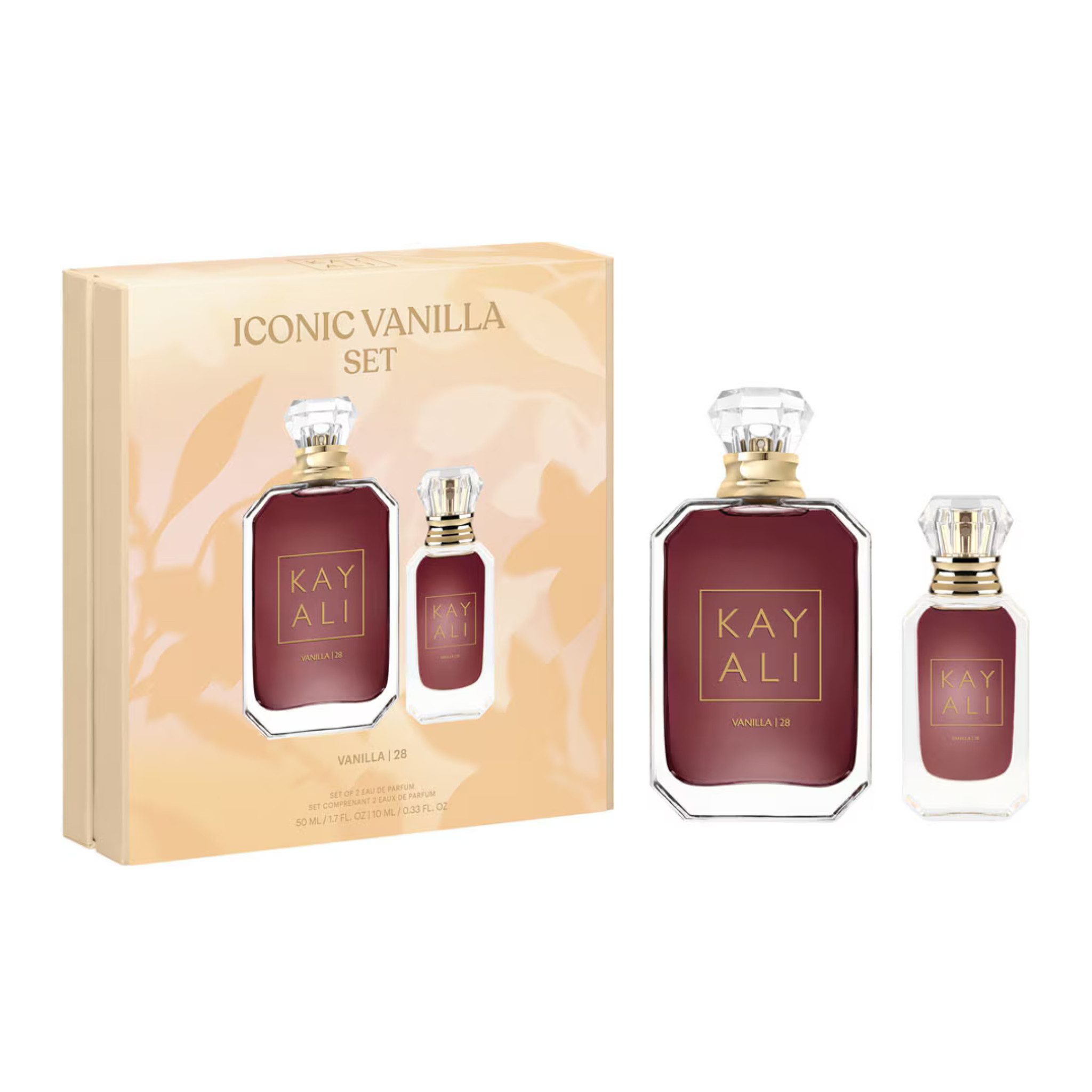 KAYALI Pflege-Geschenkset Iconic Vanilla 28 Set - Geschenkset 50 ml & 10 ml Eau de Parfum, 2-tlg., Vanilleduft