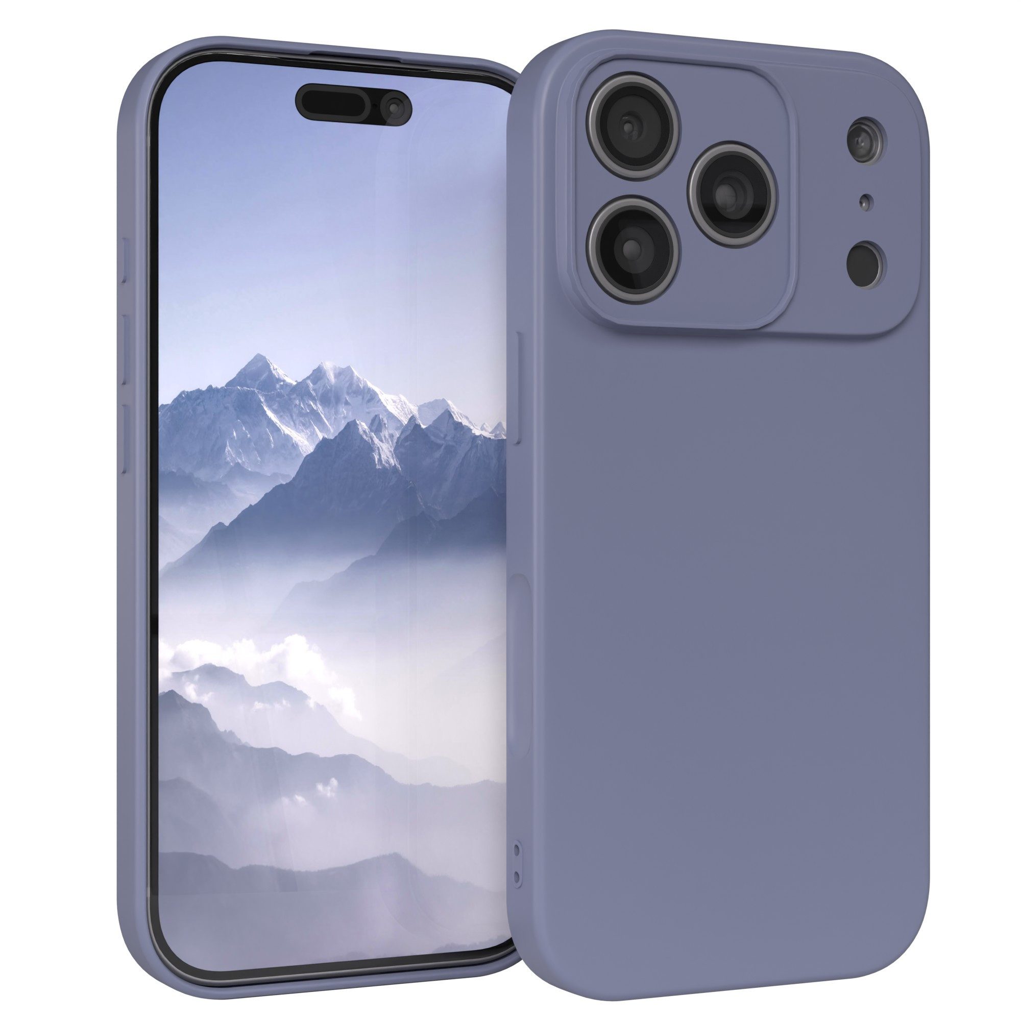EAZY CASE Handyhülle für Apple iPhone 17 Pro Hülle Silikon 6,3 Zoll, Silikon Schutzhülle mit Kameraschutz Matt Back Cover Soft Eis Blau