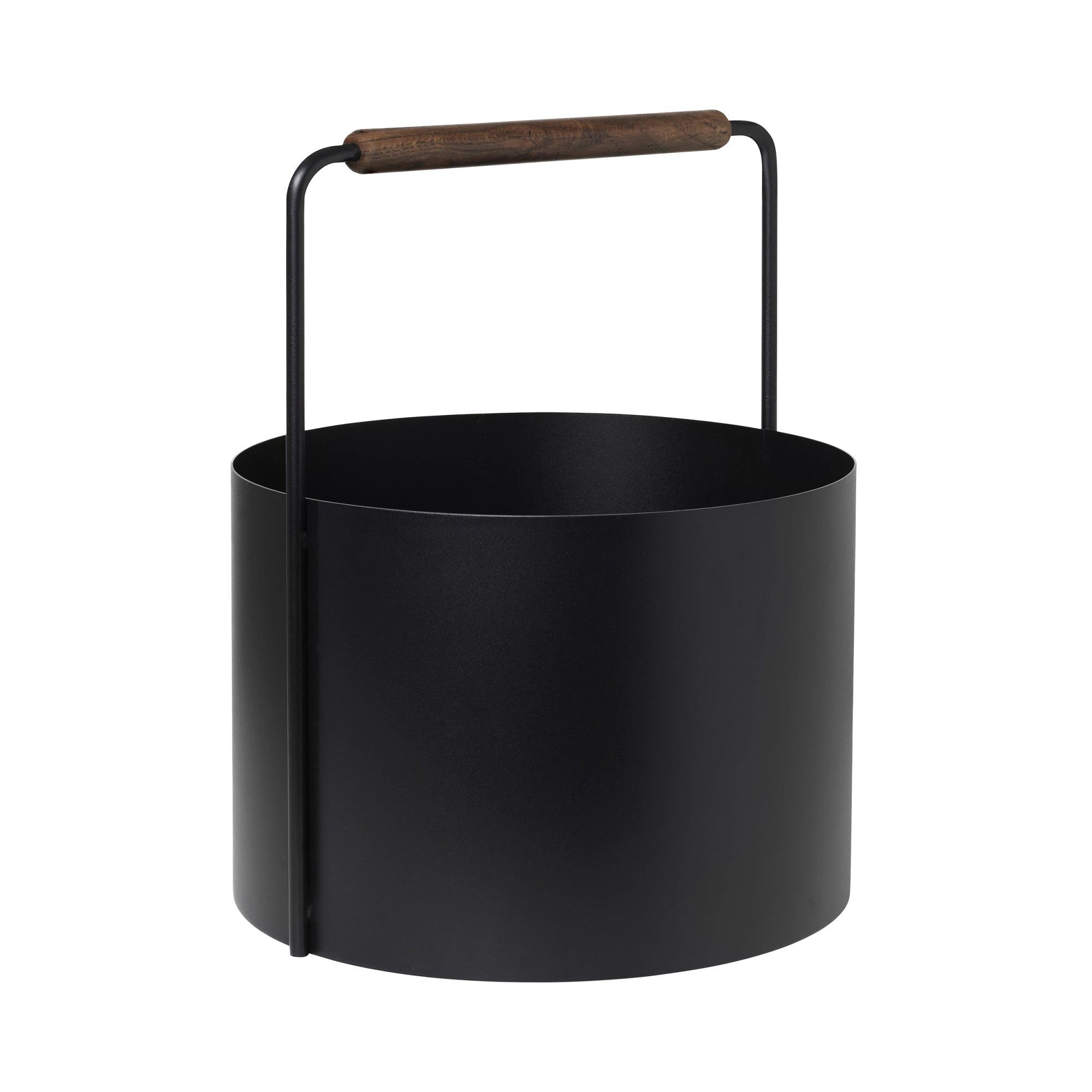 blomus Kaminholzkorb -ASHI- Eleganter Holzkorb: Stilvoll, funktional, zeitlos & robust, Langlebig, Minimalistisch, Praktisch, Stahl, Eichenholz, Schwarz, 35cm, 46cm
