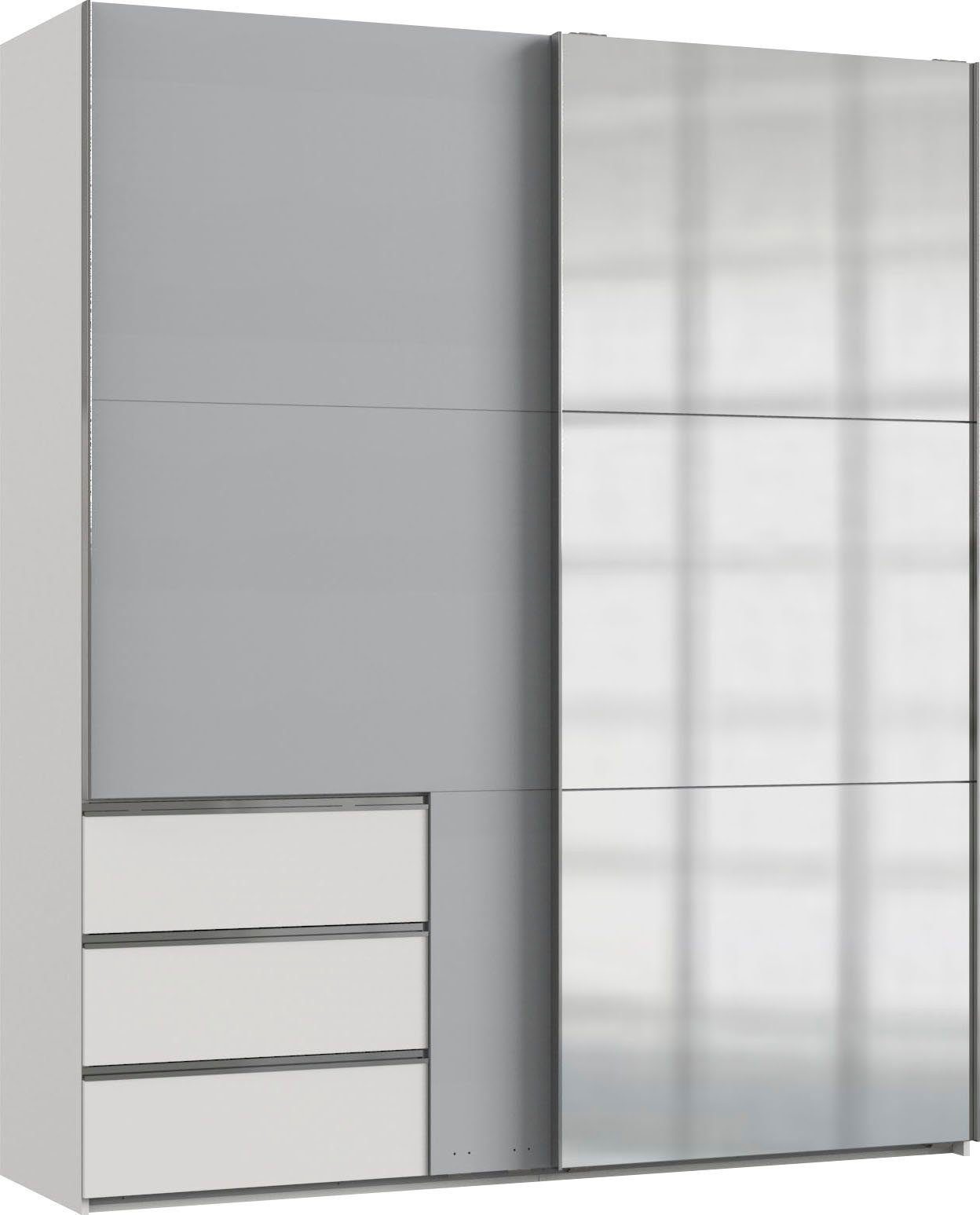 Wimex Schwebetürenschrank Level 200cm weiß Light grey | Schwebetürenschränke