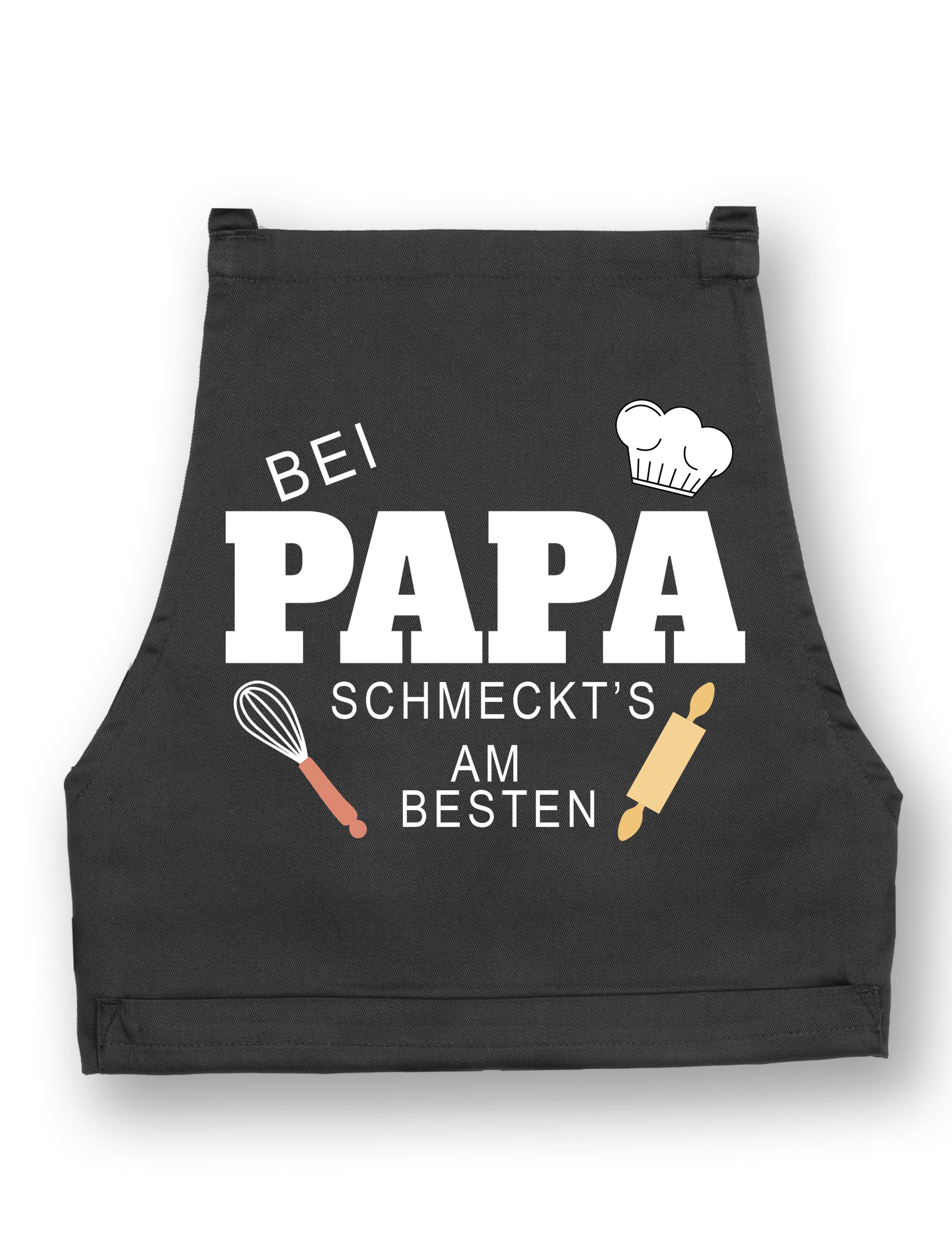 Youth Designz Grillschürze Herren Schürze Bei Papa Schmeckt es am besten Print Kochschürze, mit lustigem Spruch & Logo Aufdruck