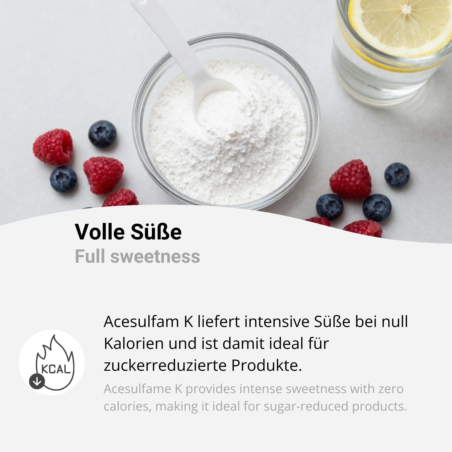 DistrEbution Süßungsmittel Süßstoff Acesulfam K Zuckerersatz Pulver, Kalorienfrei für Keto, 1000 g, Kalorienfreier Zuckerersatz für Keto