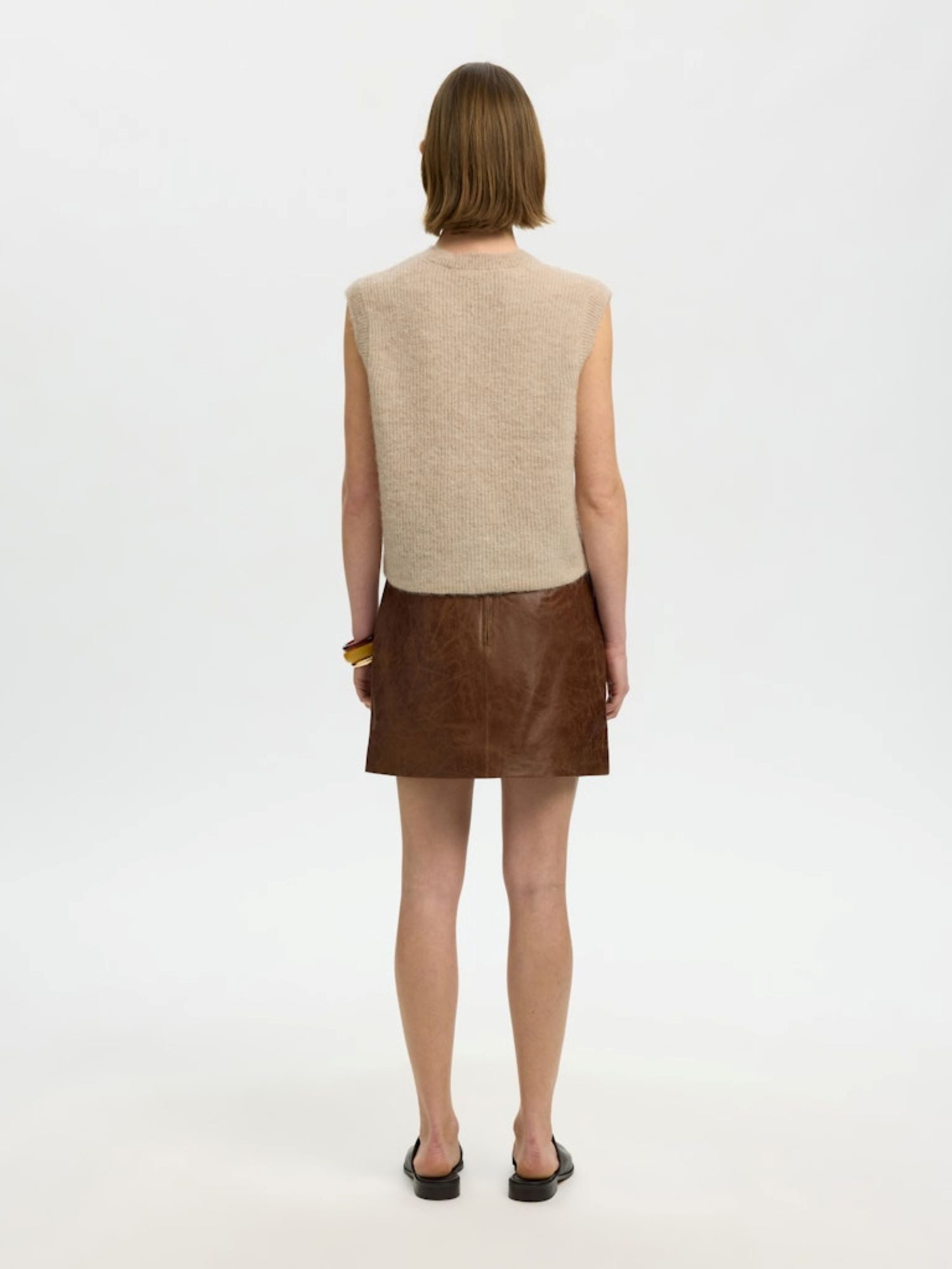 Selected Strickweste SLWLULU SL BUTTON O-NECK VEST